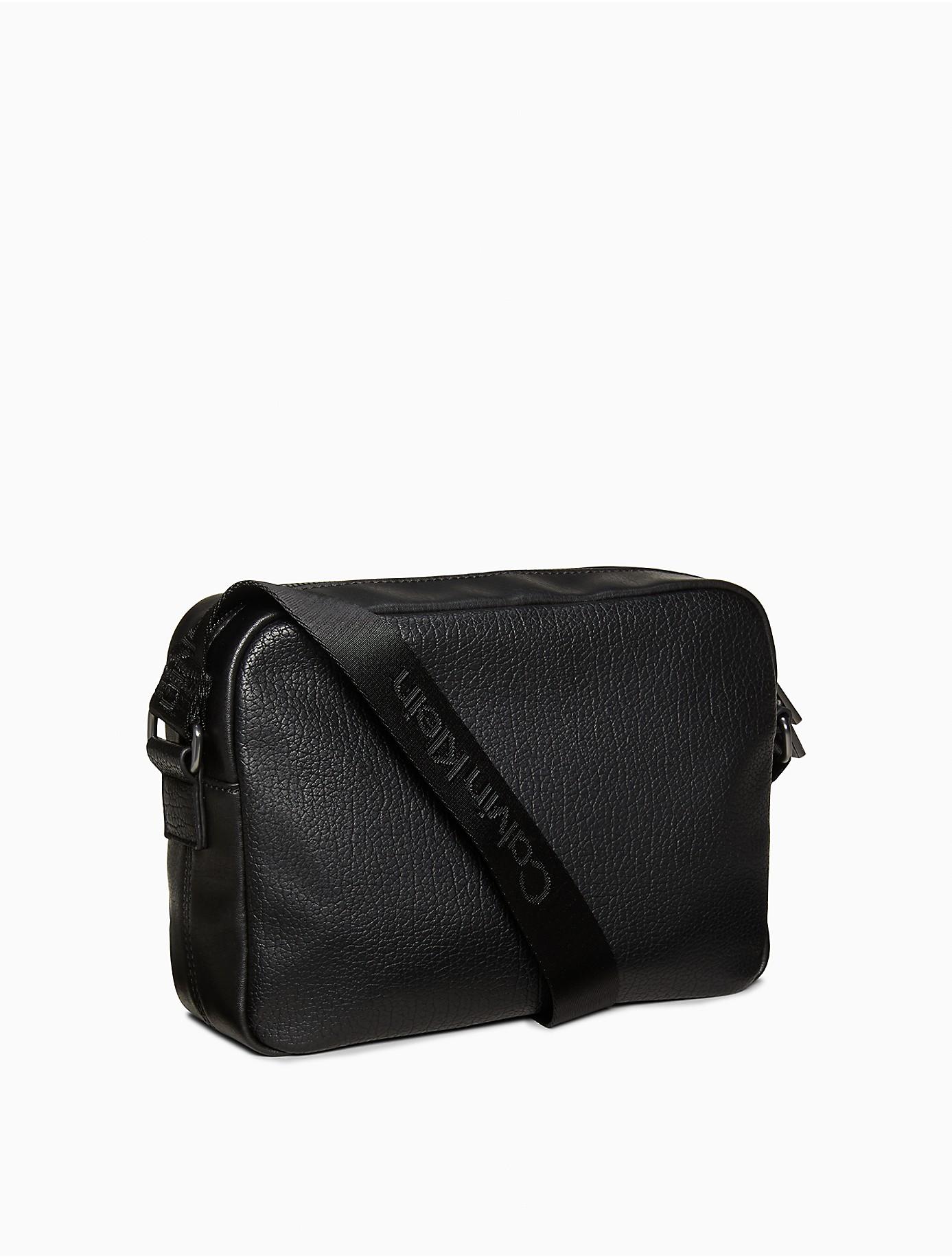 Calvin Klein Pebble Monogram Logo Flight Bag in Black for Men | Lyst