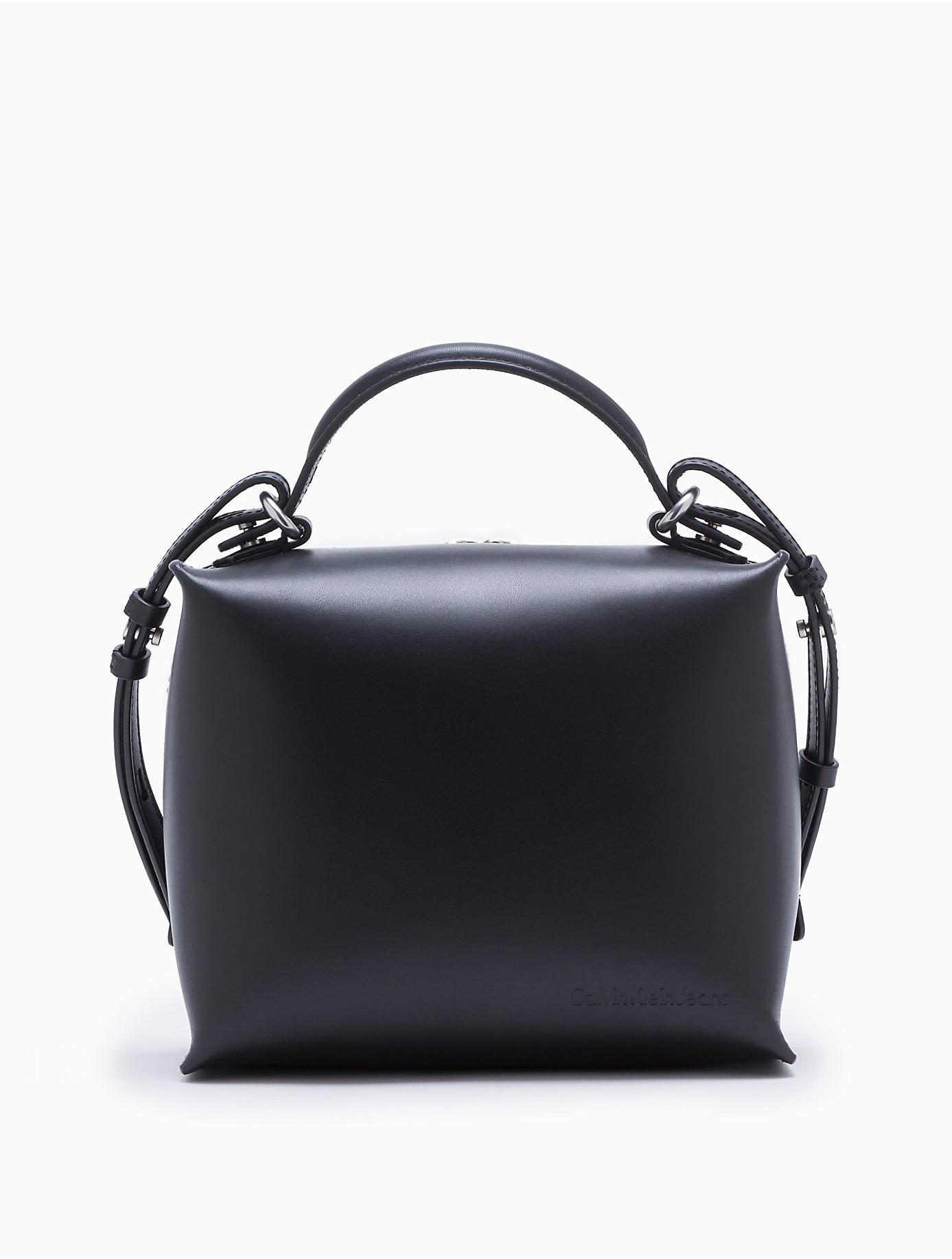 CALVIN KLEIN 205W39NYC Leather Lunch Box Bag in Black