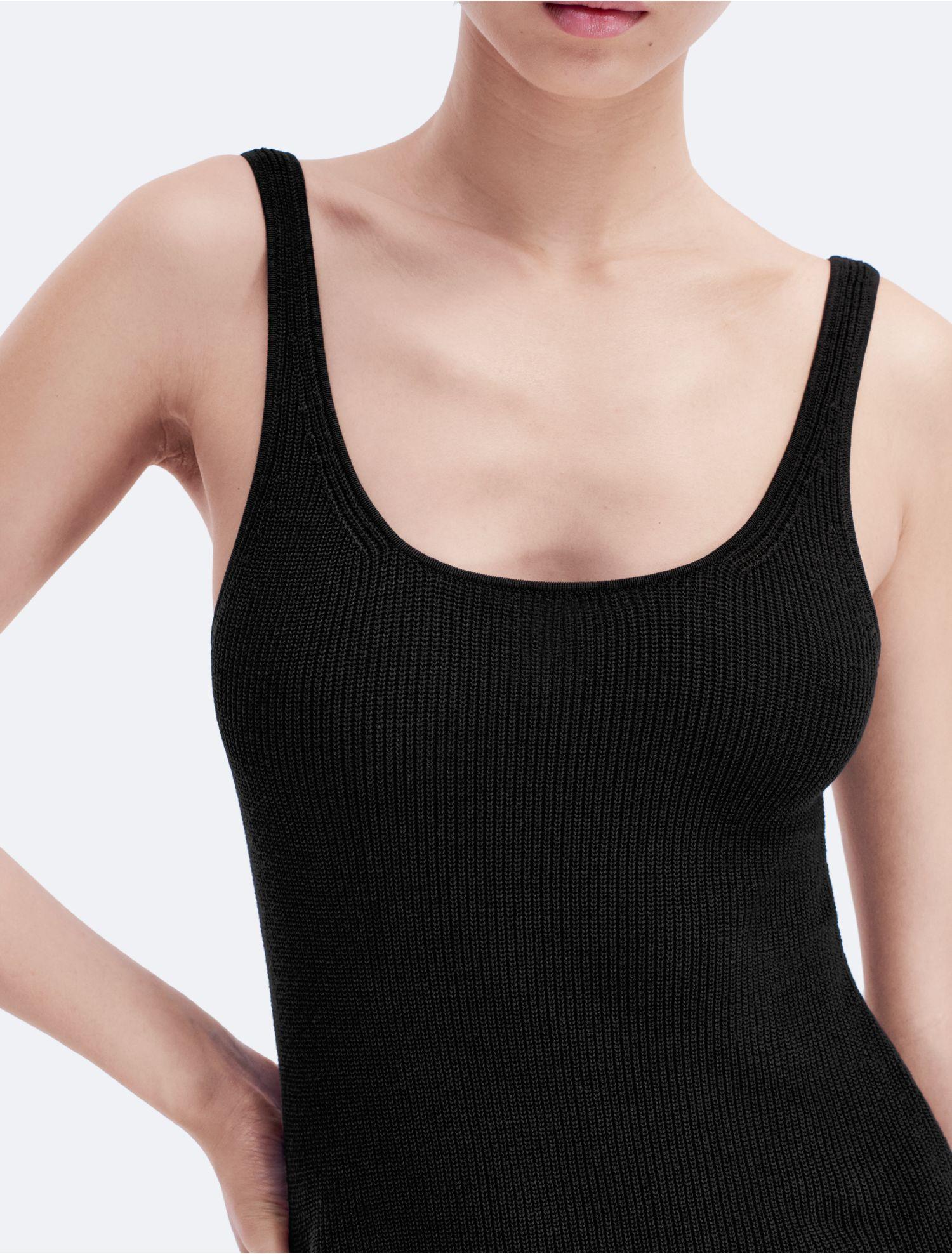 Calvin Klein Knit Mini Dress in Black | Lyst