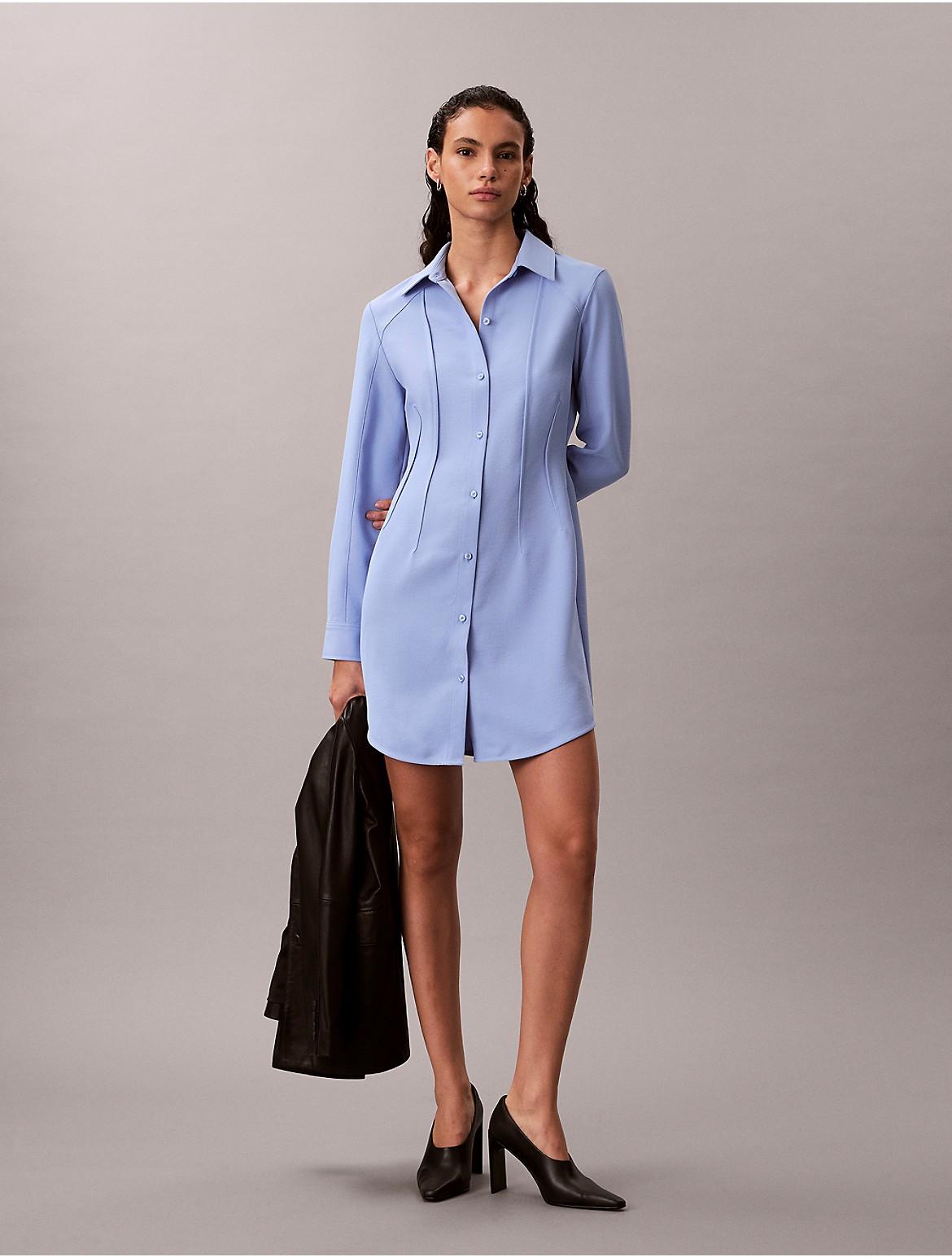 calvin klein formal dresses long sleeve Calvin Klein Collection Wool A Line Dress Black main image 1