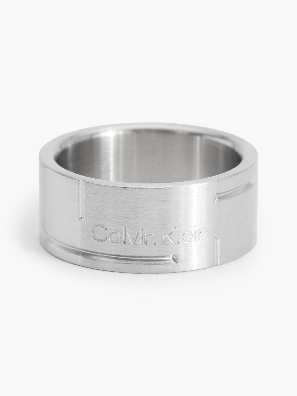 Bague - Grid Calvin Klein pour homme en coloris Gris | Lyst