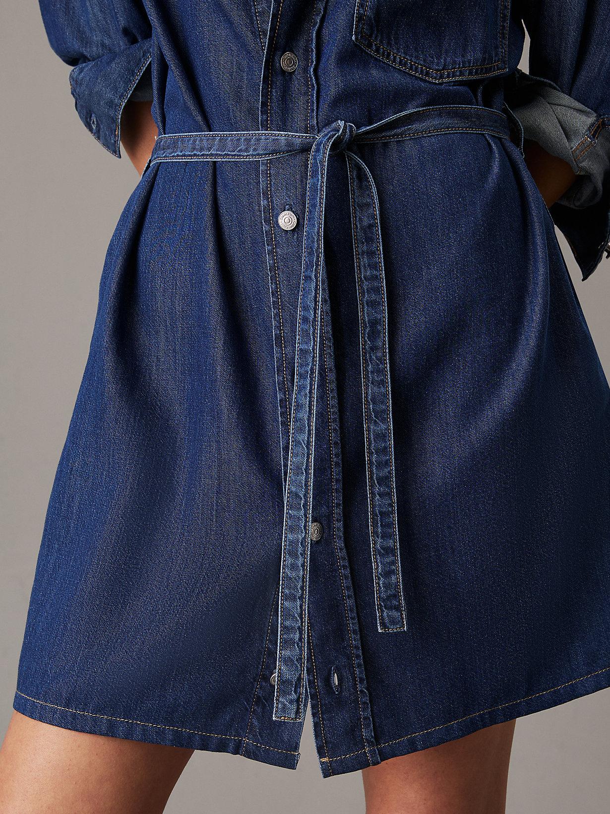 Denim Shirt Dress Robe Calvin Klein Jeans Robe Chemise Courte En