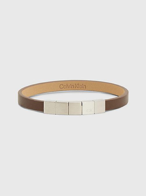Calvin Klein Minimalistisches Verstellbares Lederarmband in Weiß