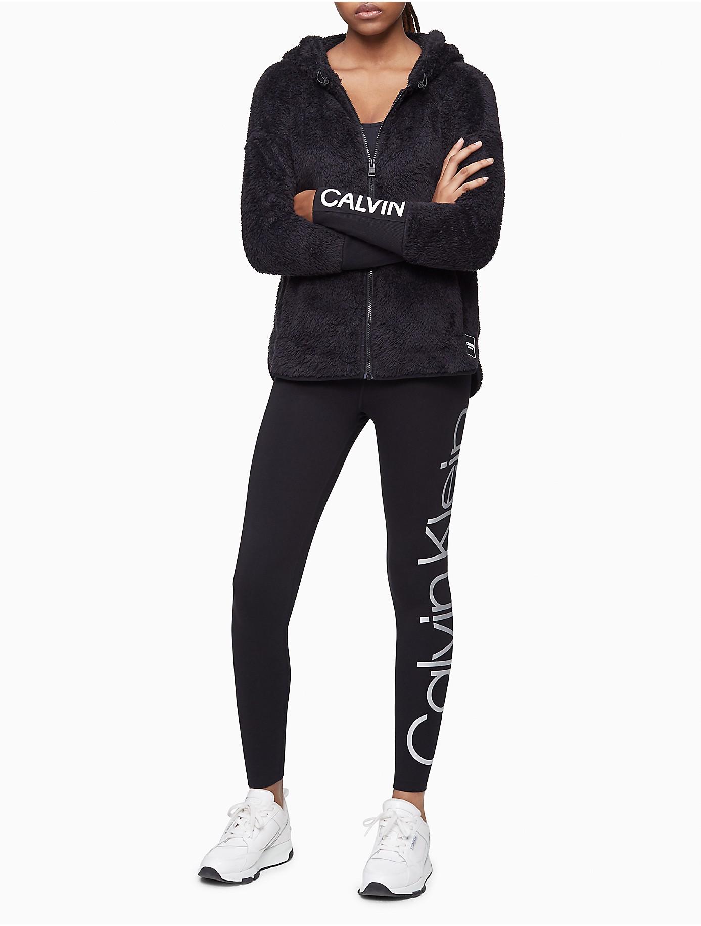Download Calvin Klein Synthetic Performance Sherpa Logo Full Zip ...