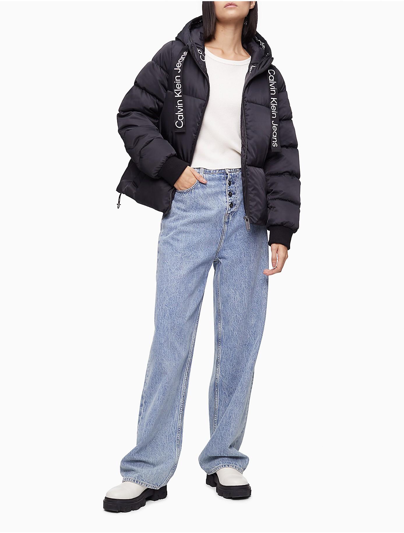 Calvin Klein Synthetic Quilted Nylon Twill Monogram Logo Puffer Jacket in  Black (Blue) | Lyst