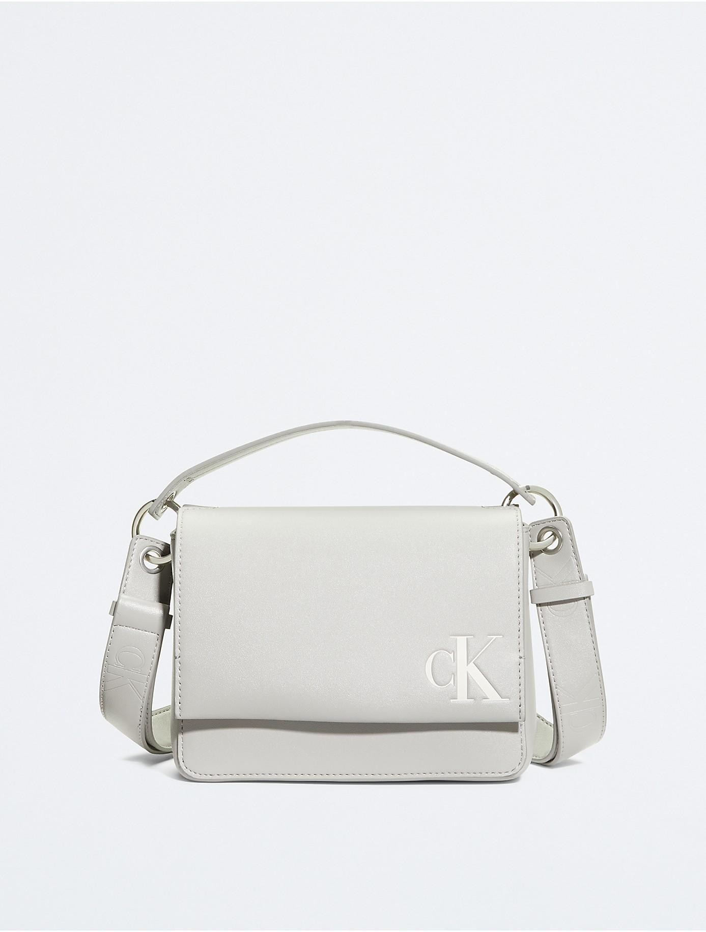 Calvin Klein Sculpted Monogram Top Handle Shoulder Bag in White Lyst