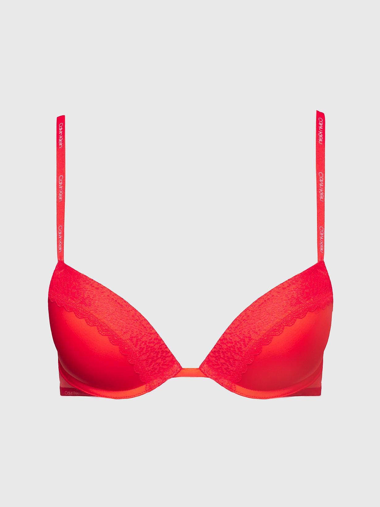 Calvin Klein Plunge Push-up Bra - Flirty in Red