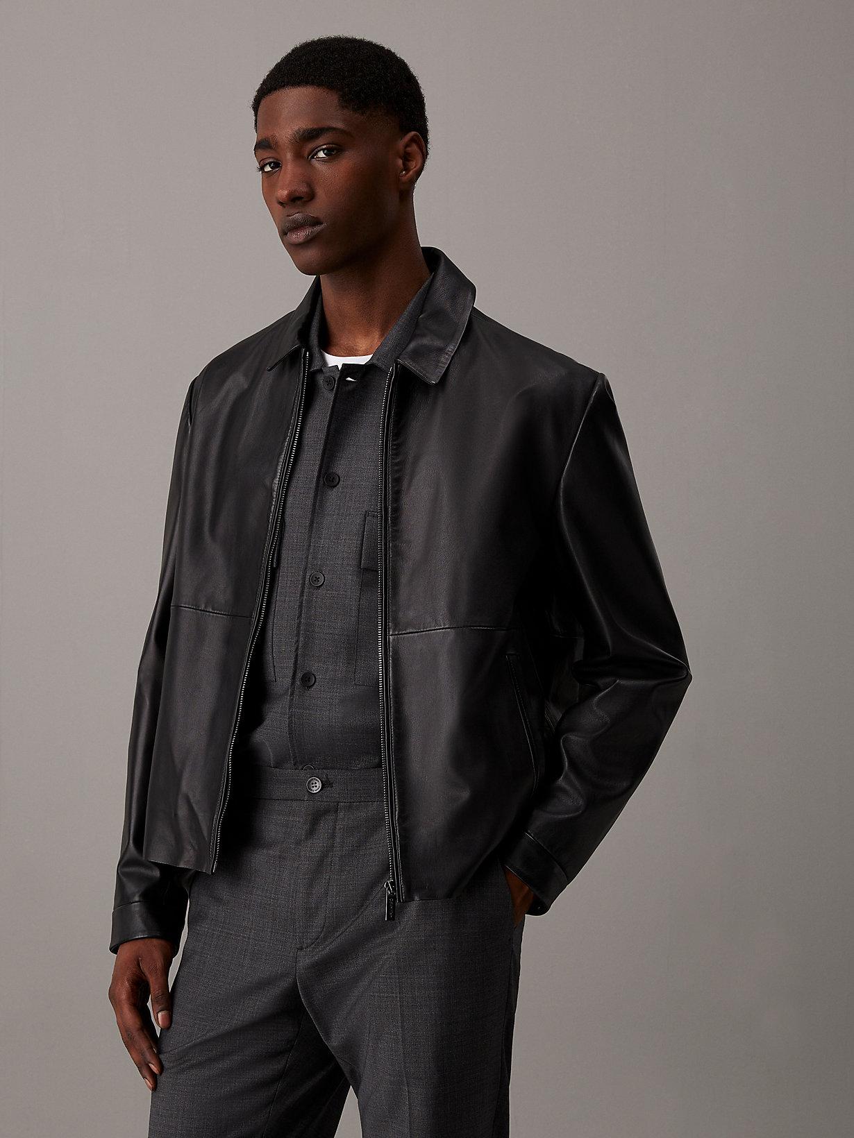 Calvin klein leather coat online
