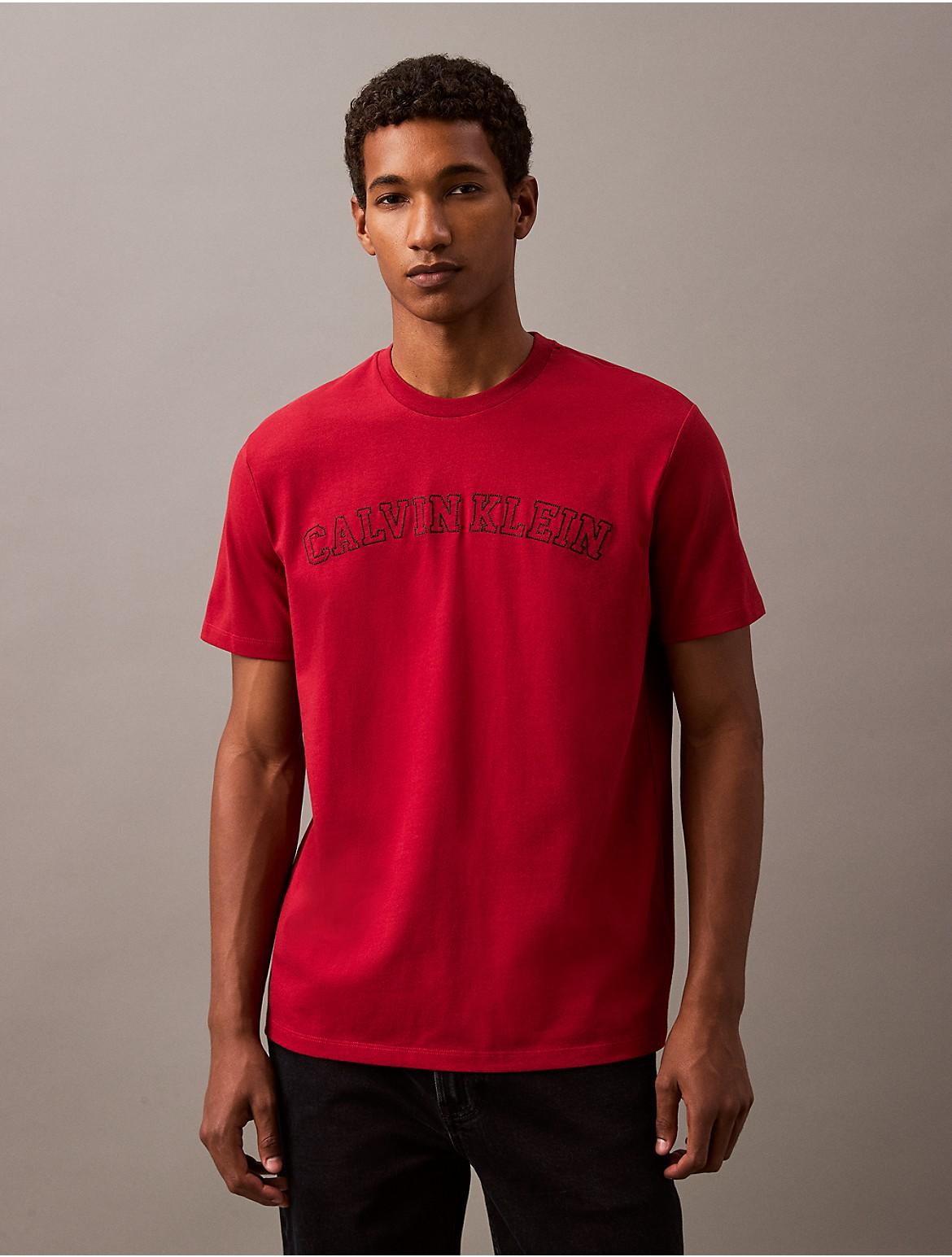 Calvin Klein Varsity Logo Graphic Classic T Shirt in Red for Men Lyst