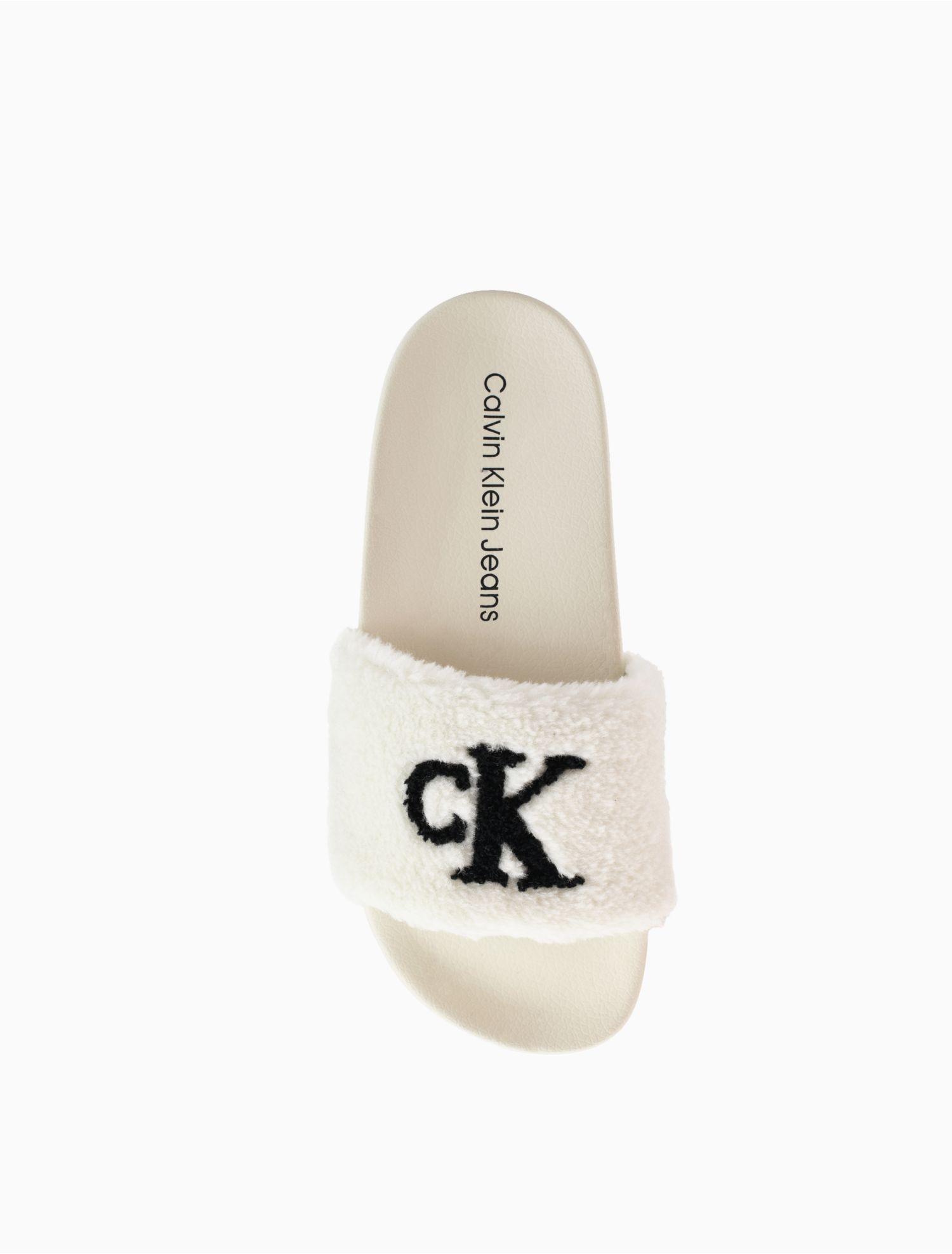 Calvin Klein Alinna Slide Sandal in White | Lyst