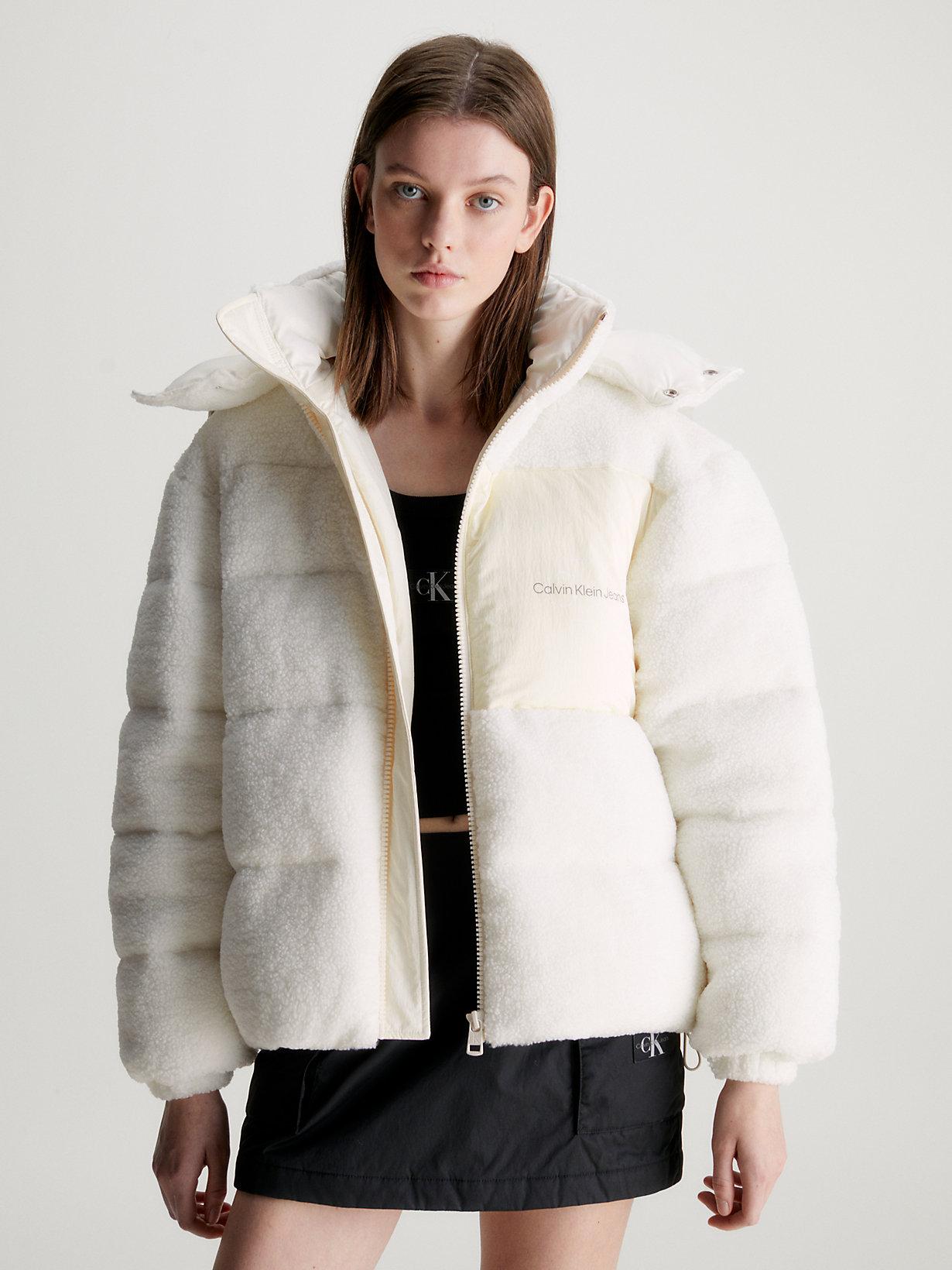 Calvin Klein Unisex Sherpa Puffer Jacket in Natural Lyst UK