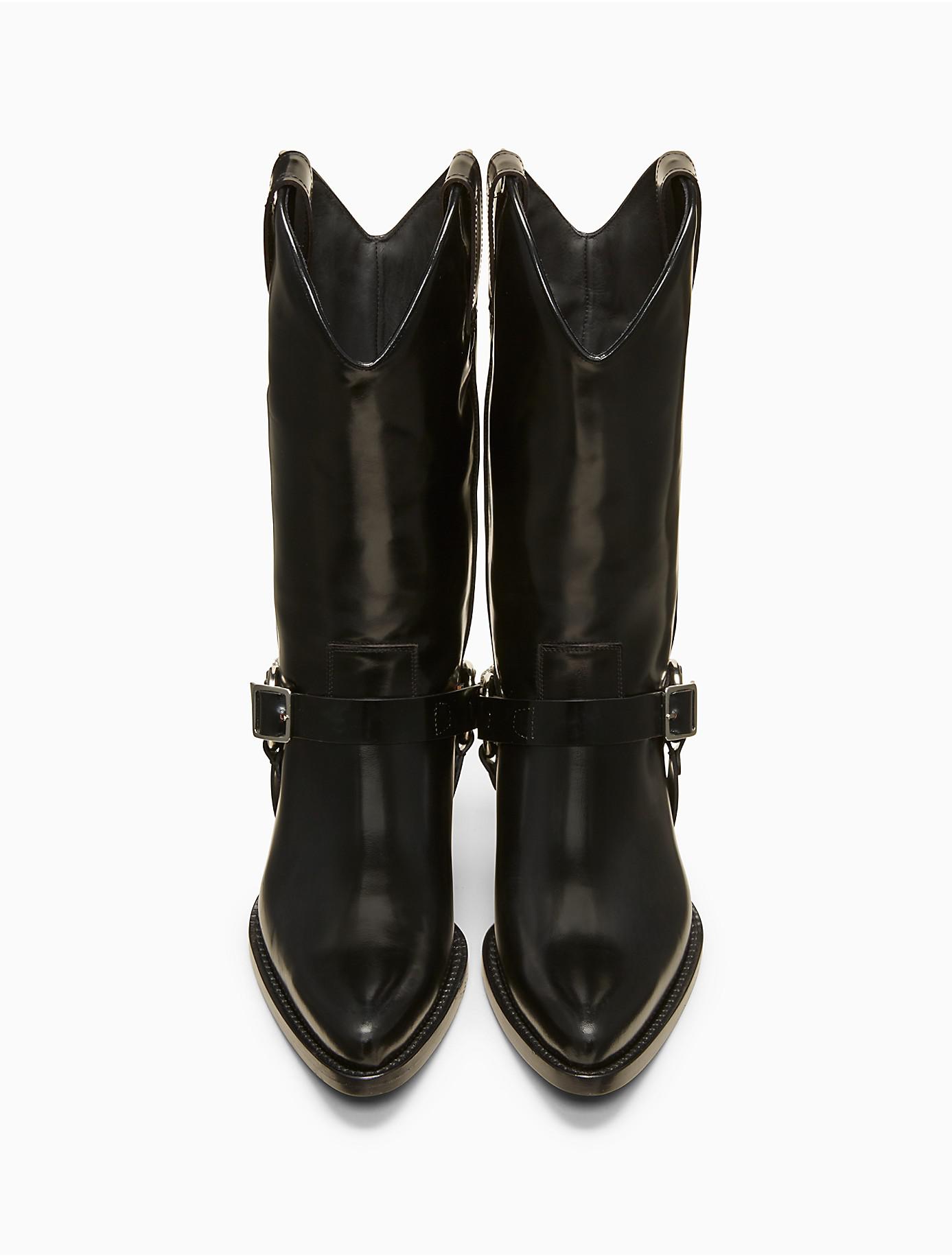 CALVIN KLEIN 205W39NYC Western Ankle Boot In Calf Leather With