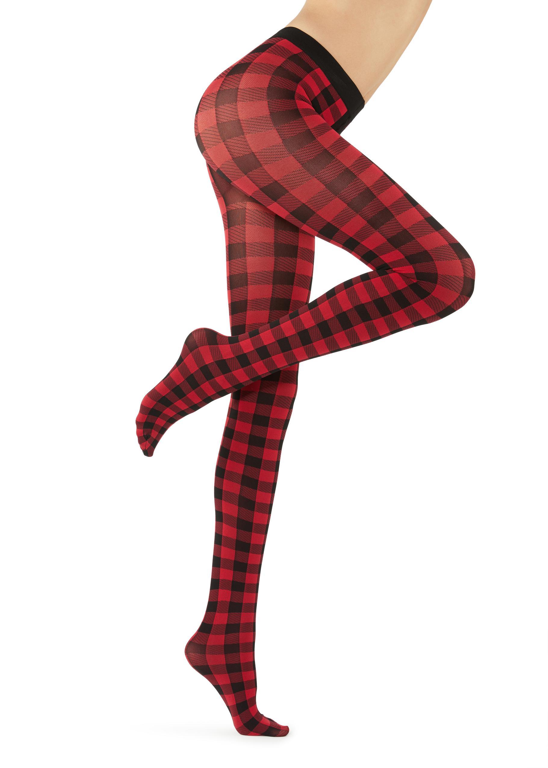 Collant con Motivo Vichy di Calzedonia in Rosso | Lyst