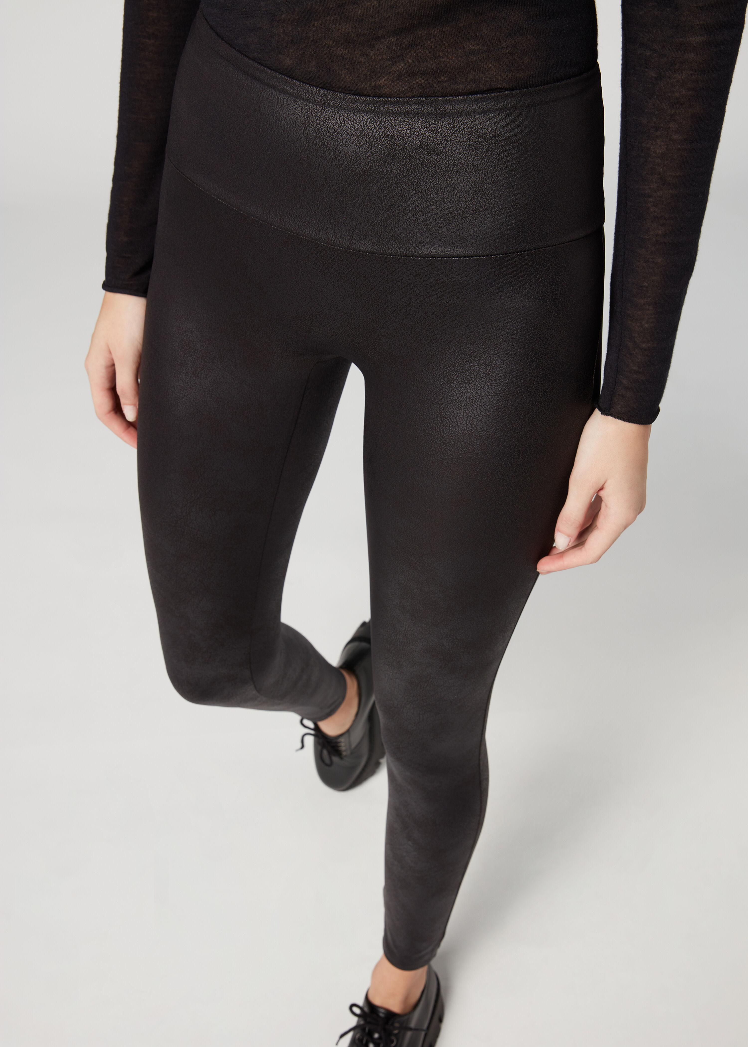 Calzedonia faux top leather leggings