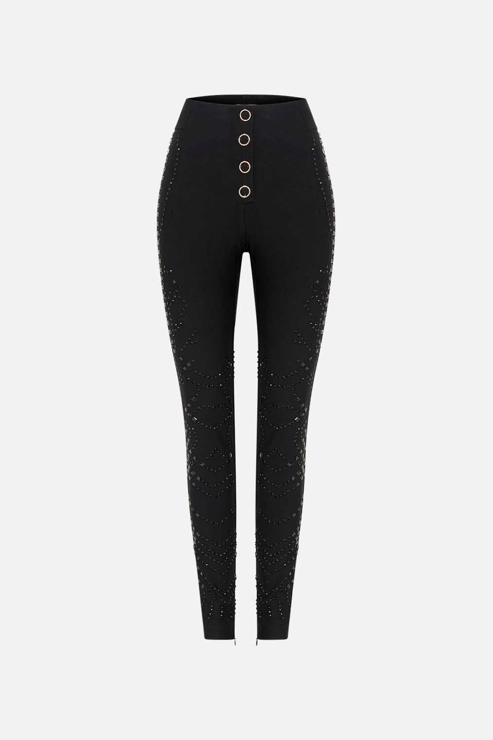 Camilla Snap Ponte Pant With Hotfix Nouveau Noir in Black
