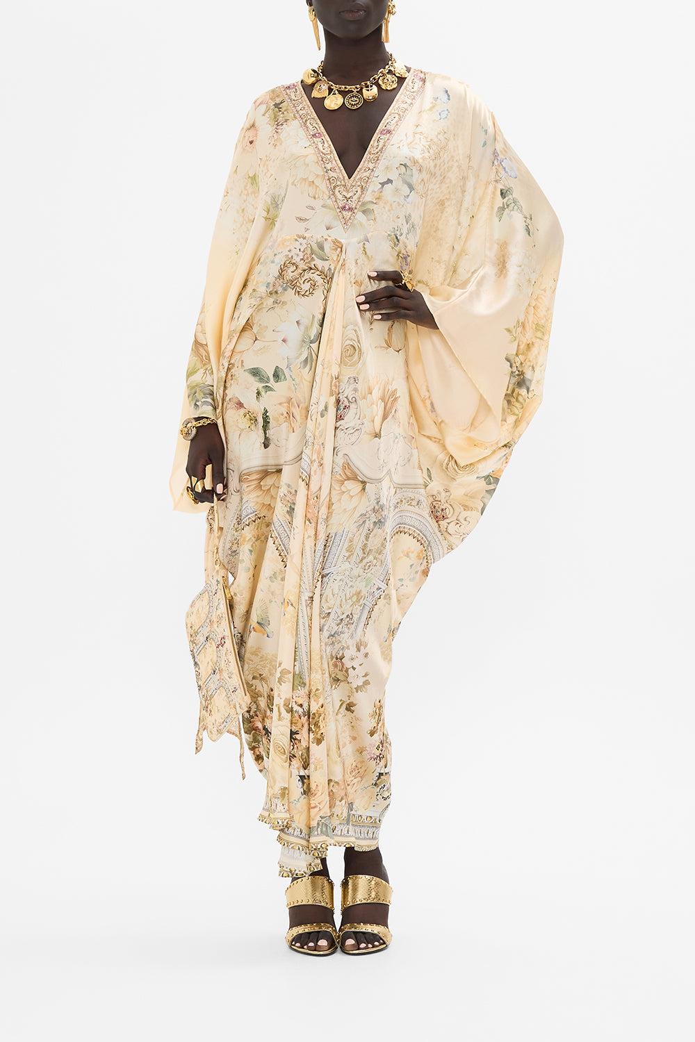 CAMILLA T Shape Long Kaftan Adorned in Natural Lyst UK