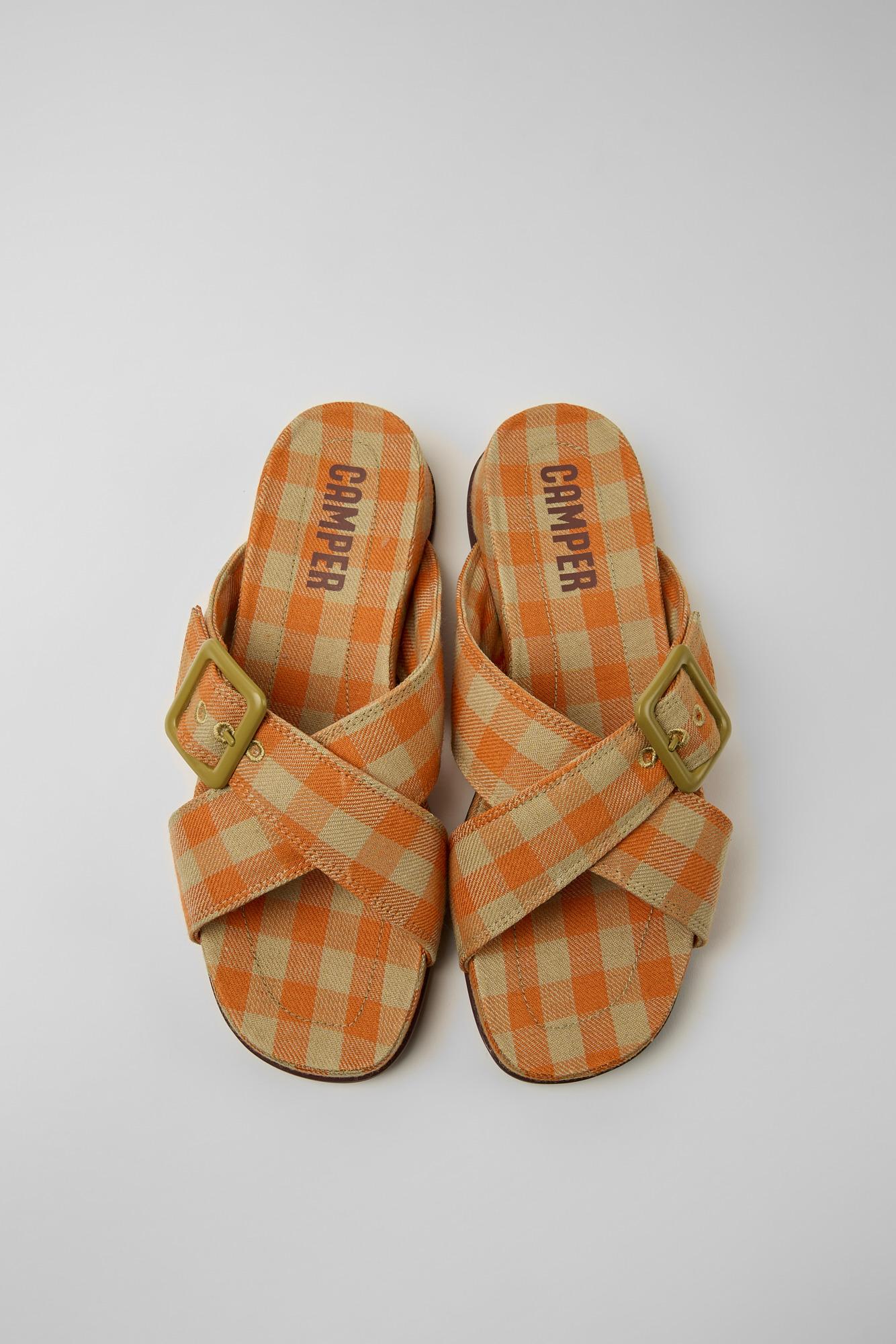 Camper Orange And Beige Sandals | Lyst