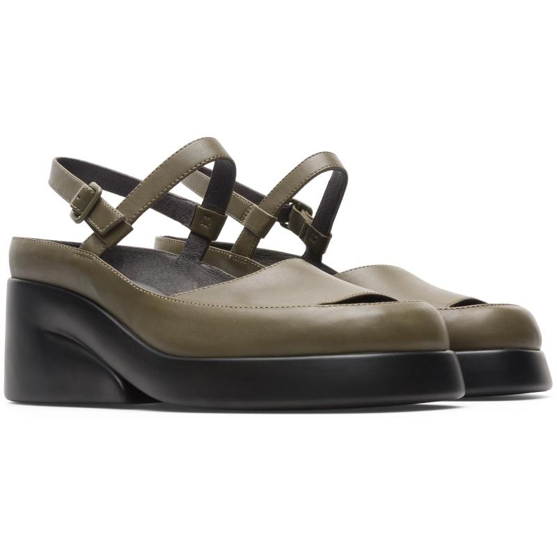 Camper Leather Kaah Sandals in Green - Lyst