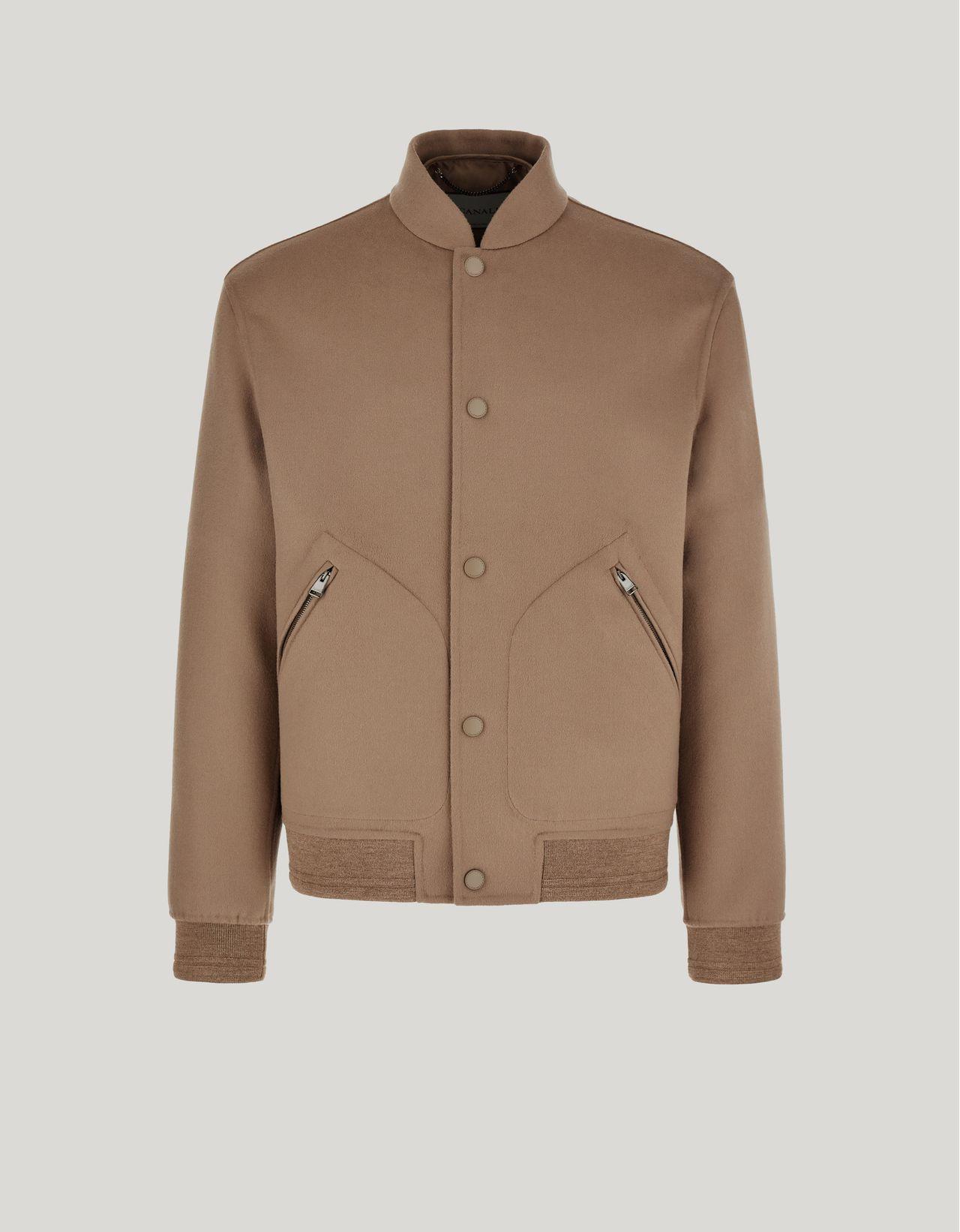 Canali 3-In-1 Double Cashmere Wool Bomber Jacket in Natural for