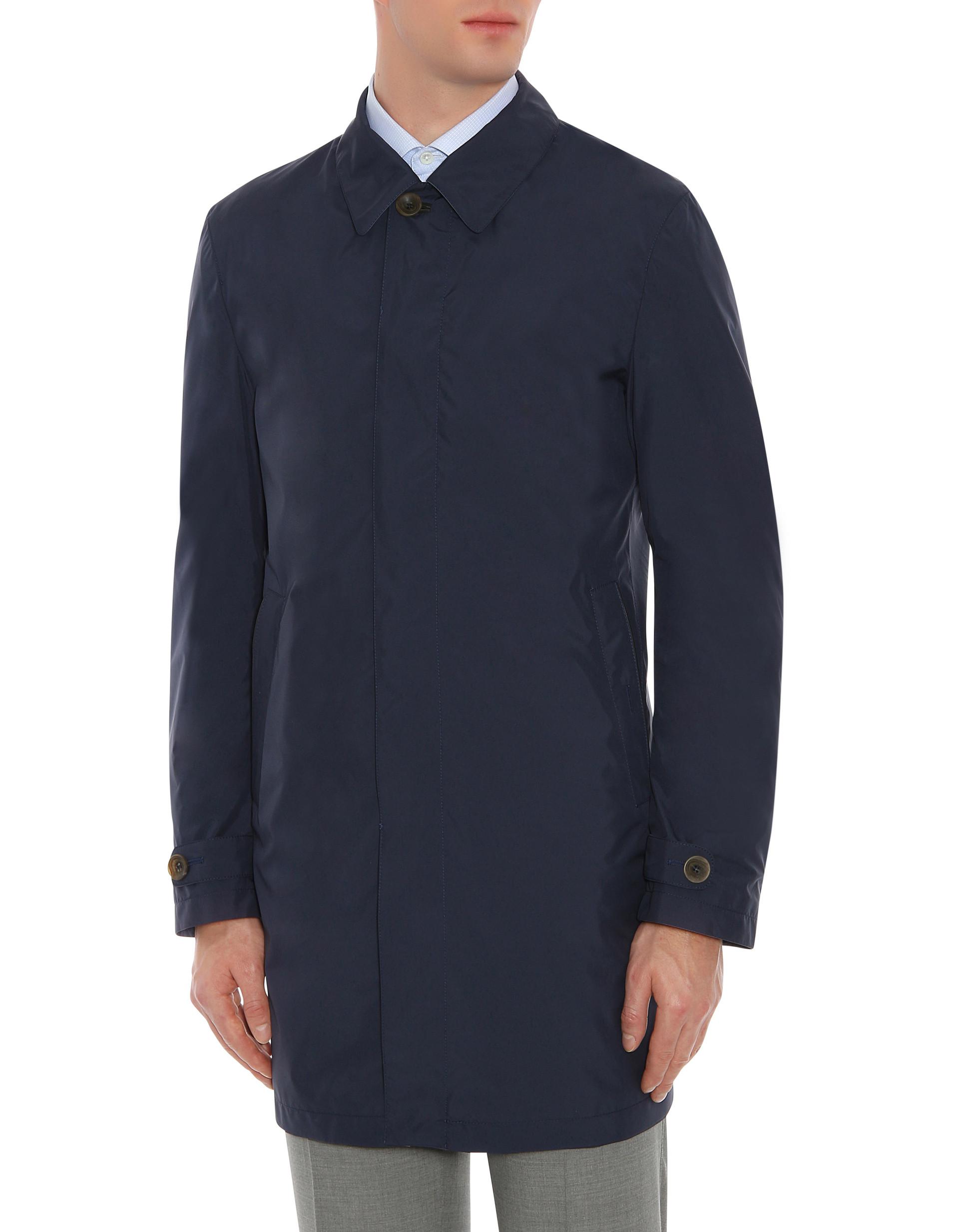 Canali Navy Blue Wool Waterresistant Reversible Car Coat for Men Lyst