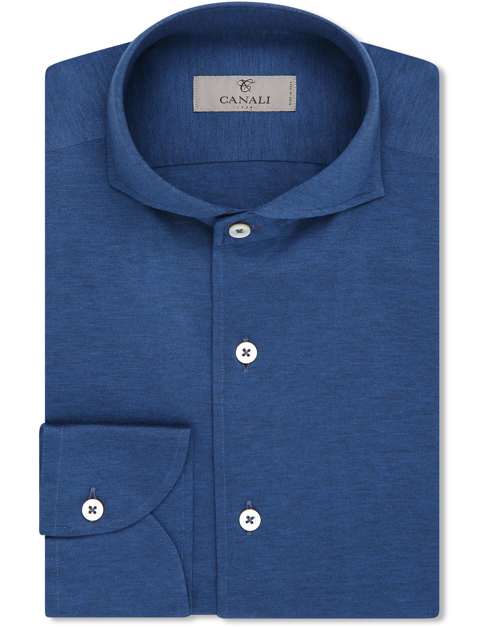Canali Petrol Blue Cotton Casual Shirt in Blue for Men - Lyst