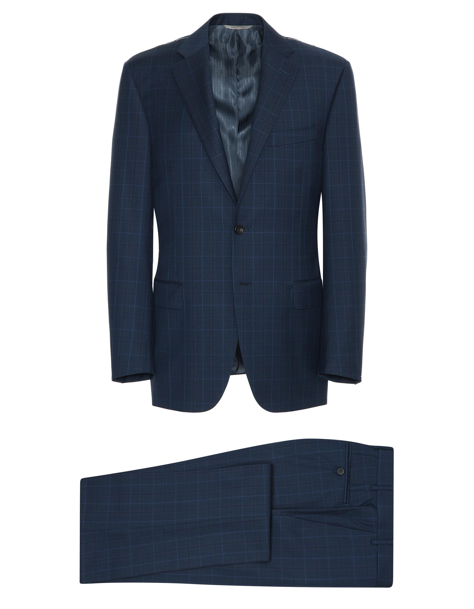 Canali Blue Super 150s Wool Siena Suit With Overcheck for Men - Save 30 ...