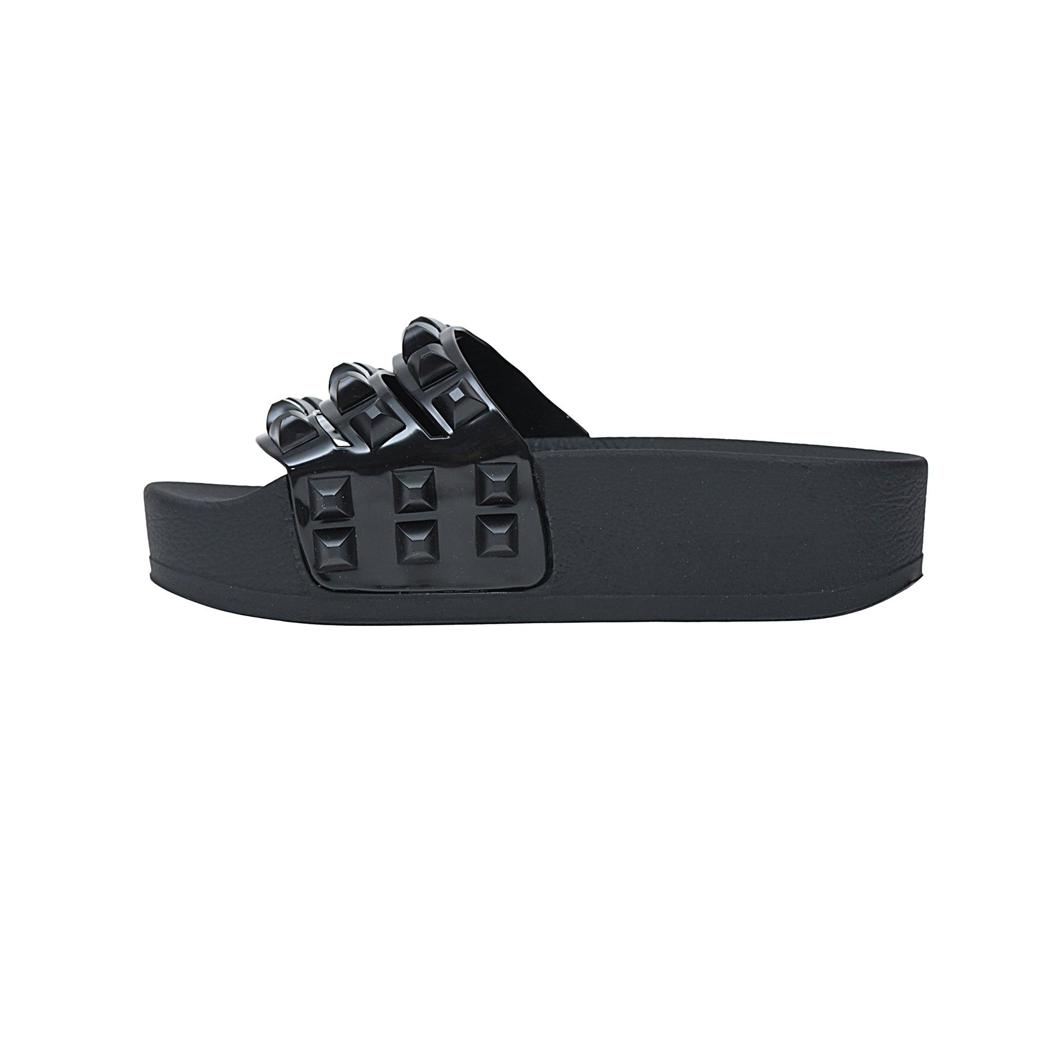 Carmen Sol Carmen Platform Slides Sandals in Black | Lyst