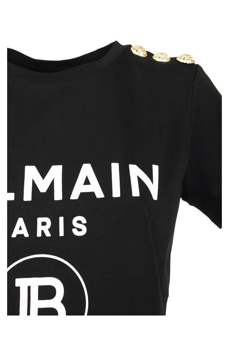 Balmain Cotton Black T-shirt - Lyst