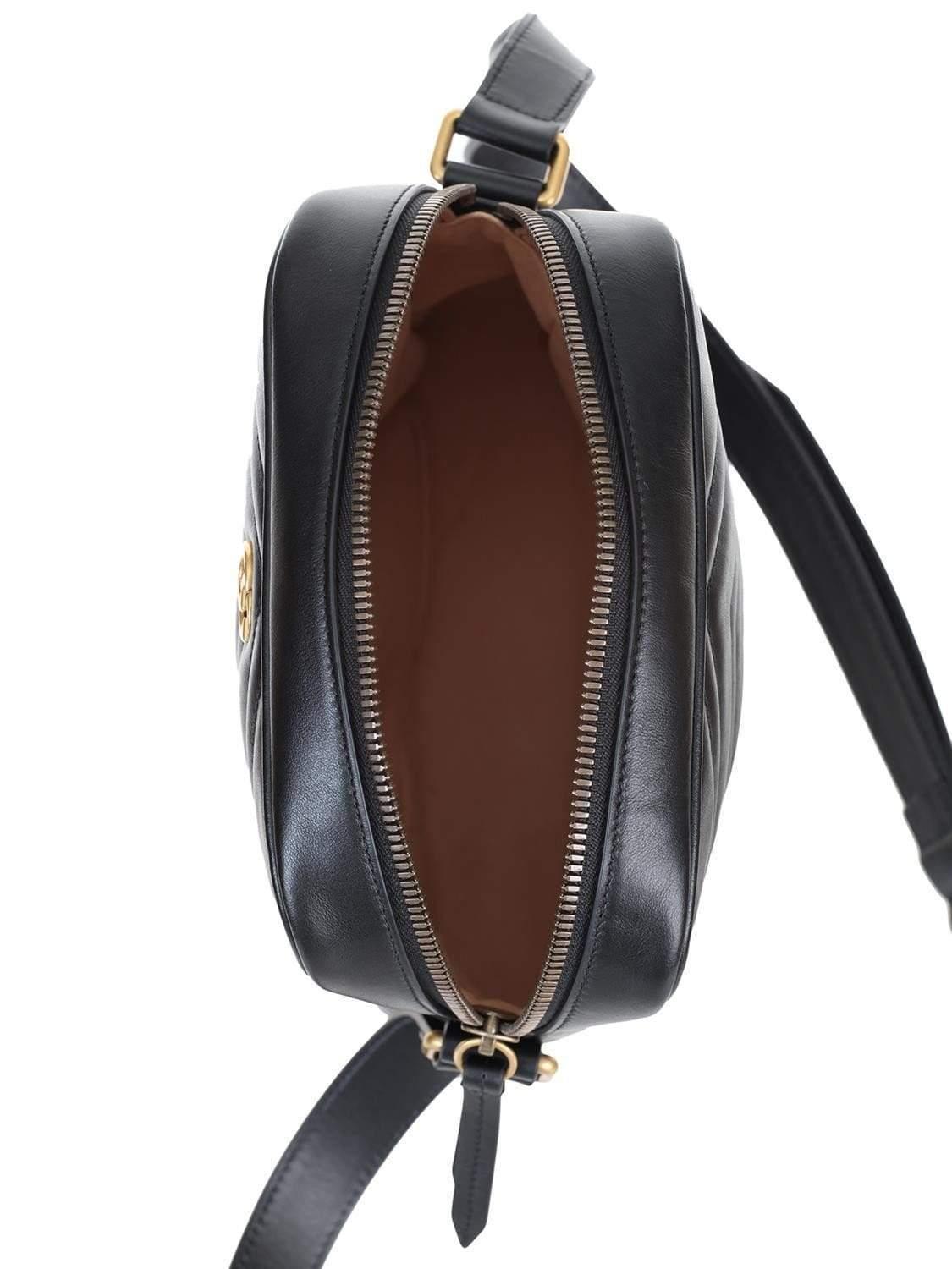 Gucci Shoulder Bag In Black Matelassé Leather With Chevron Pattern - Lyst