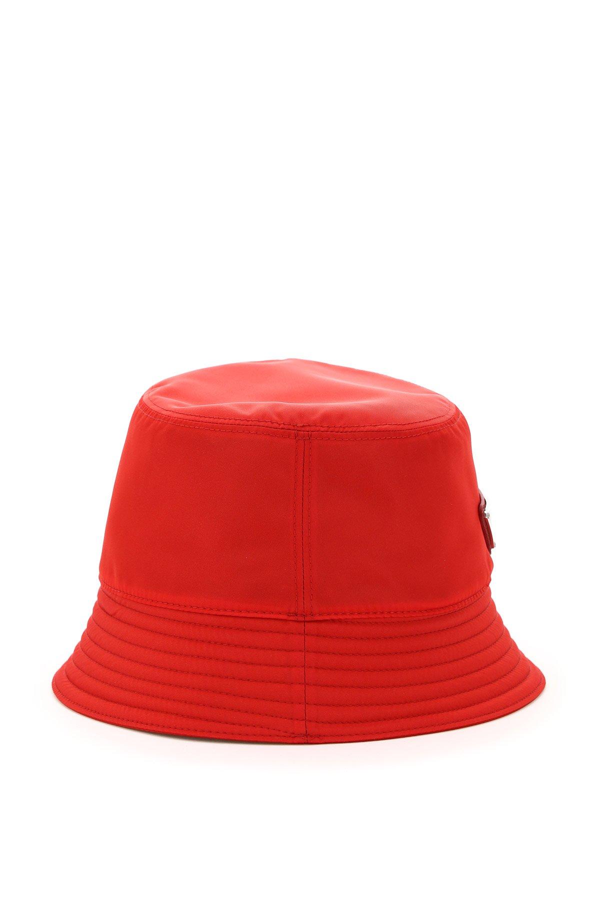 Prada Synthetic Bucket Hat in Red for Men - Lyst