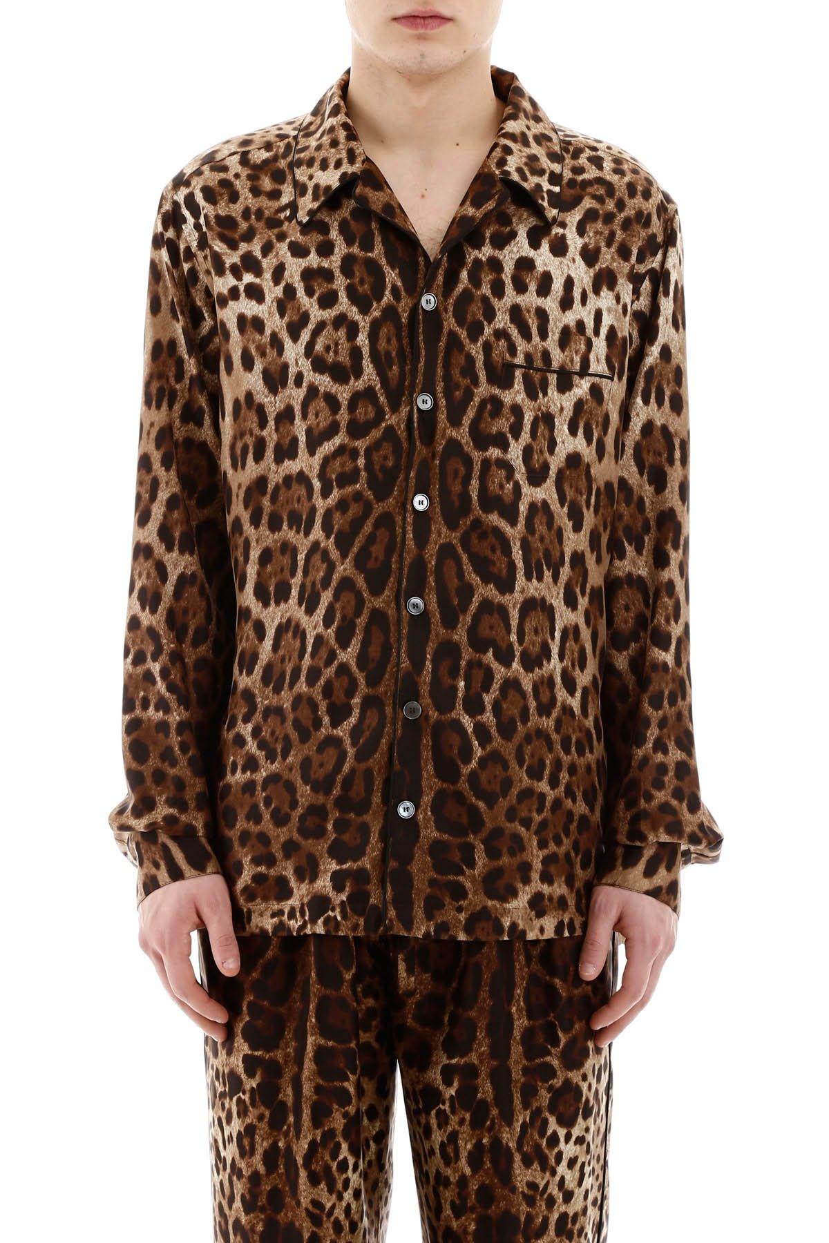 Dolce & Gabbana Silk Dolce & Gabbana Leopard Pajama Shirt in Brown for ...