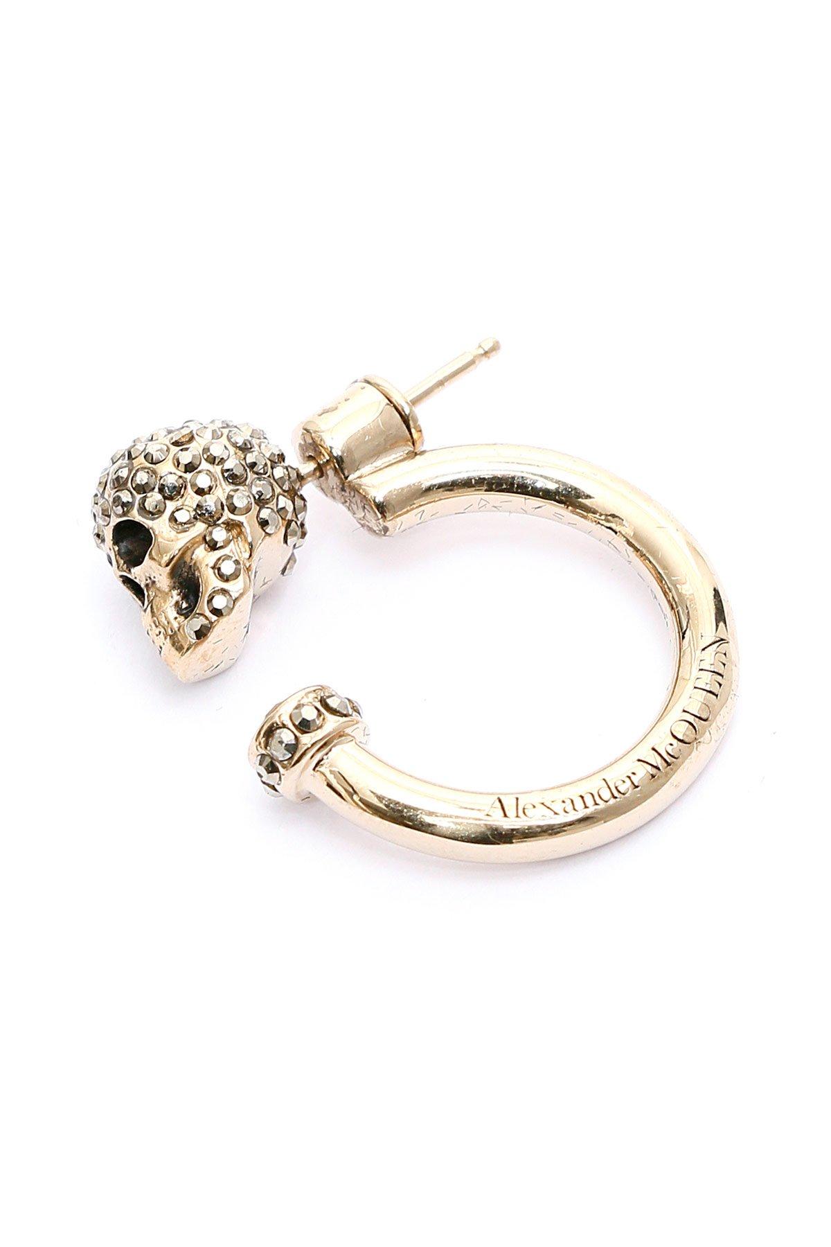 Alexander McQueen Pave Skull Earrings in Gold (Metallic) - Lyst