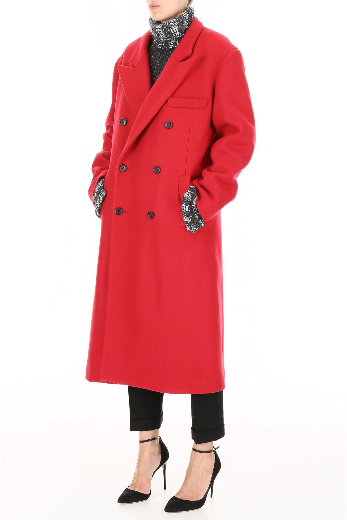 Maison Margiela Double-breasted Trench Coat in Red - Lyst