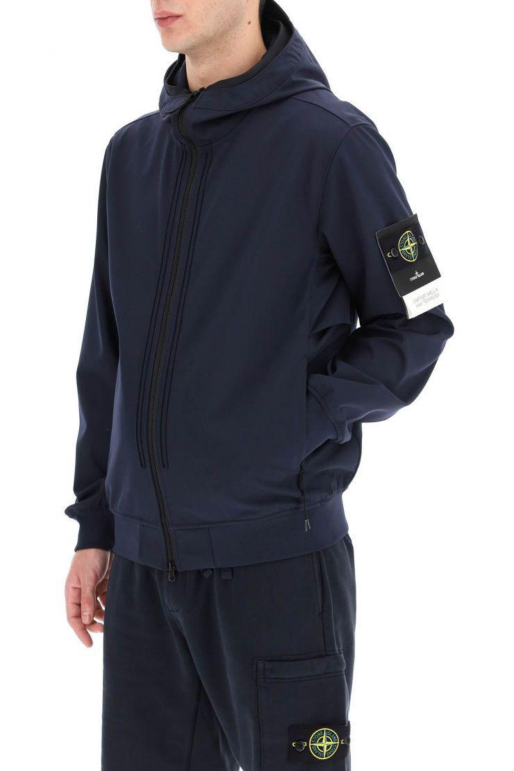 Stone Island Light Soft Shell-r Jacket in Blue for Men | Lyst