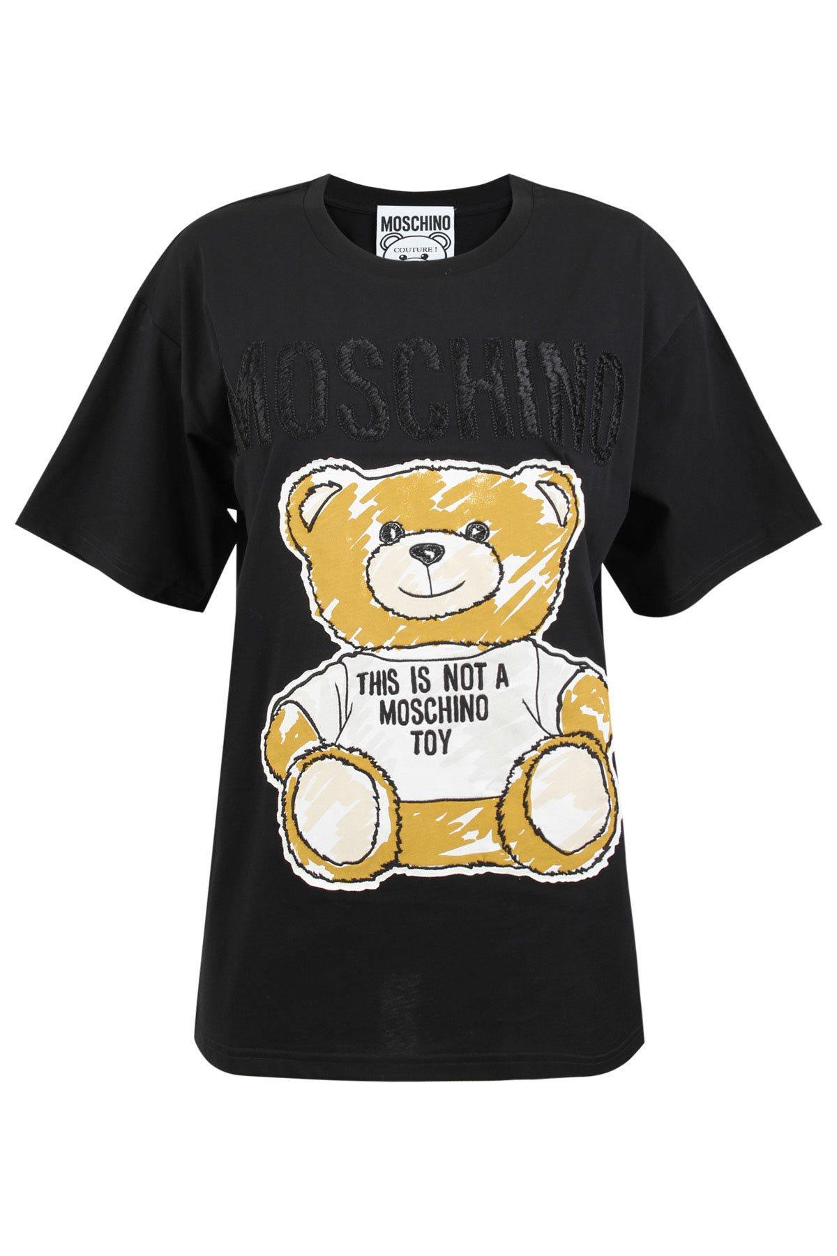 Moschino Teddy Bear Patch Black Cotton 