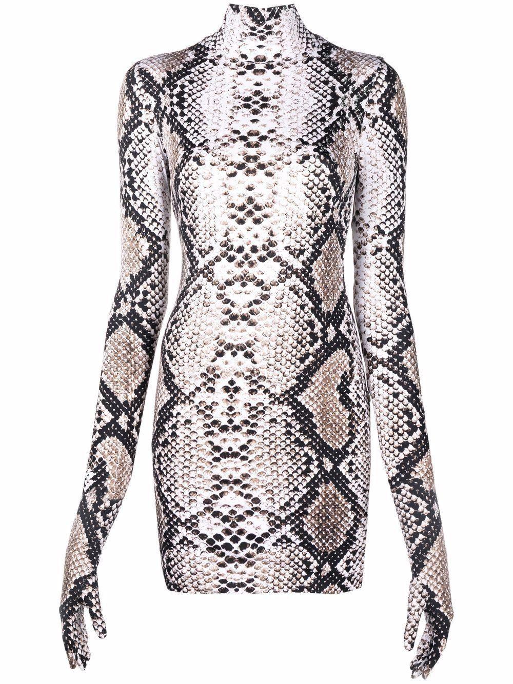 Synthetic Snakeskin-print Mini Dress 