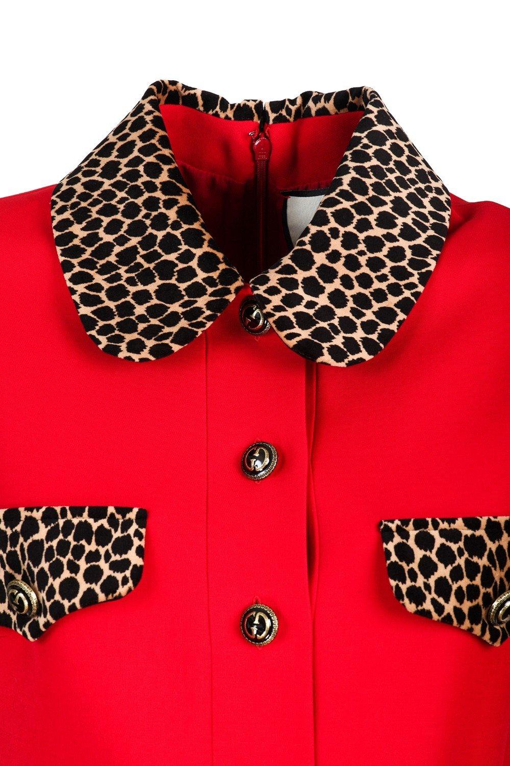 Gucci Wool Belt Dress With Double G in Red Lyst