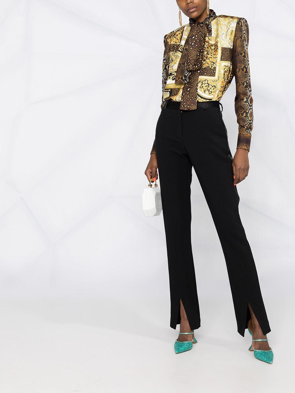 Versace Silk Printed Pussy-bow Blouse 