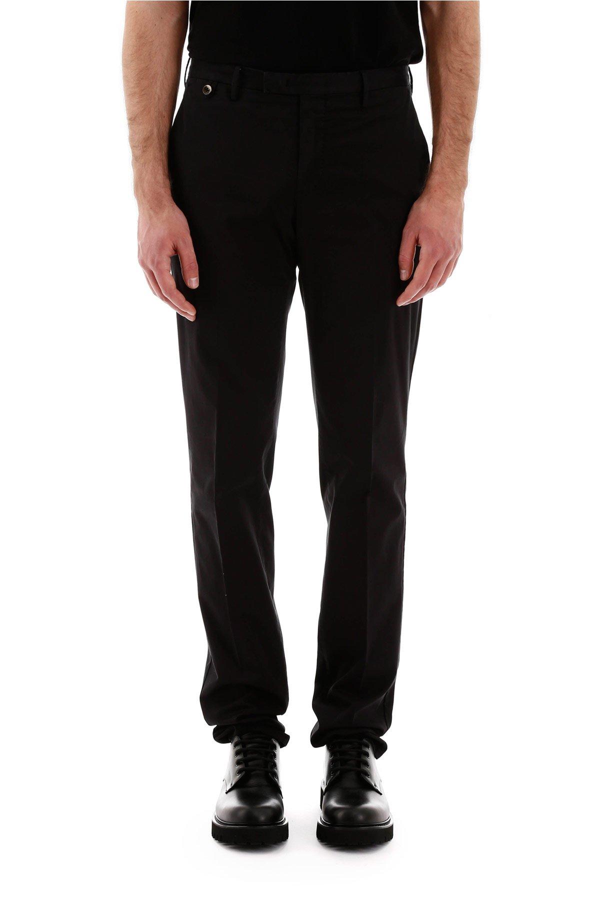 PT01 " Slim Cotton Trousers" in Black for Men Lyst
