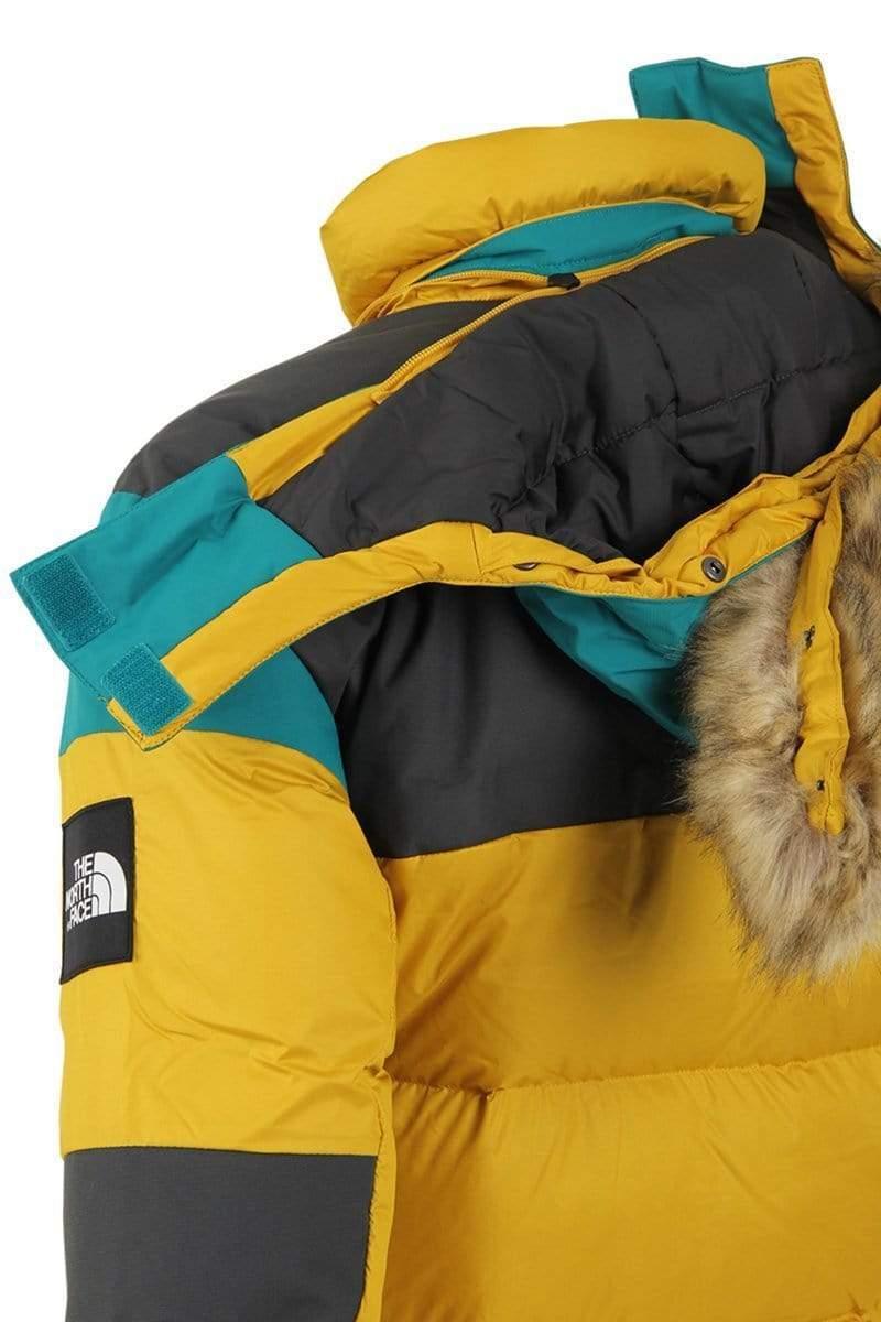 the north face vostok parka leopard yellow
