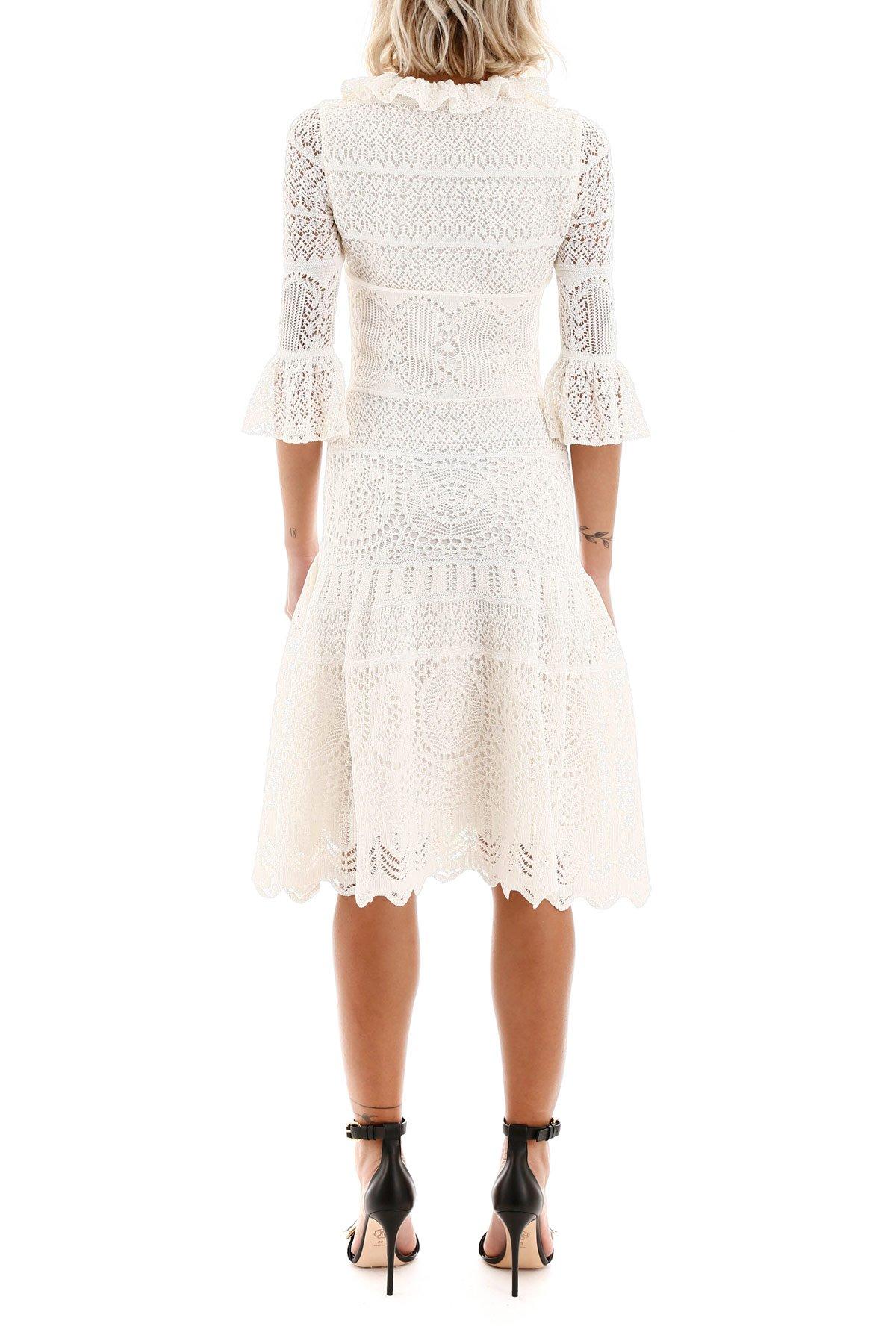 Alexander McQueen Lace Midi Dress in White Lyst