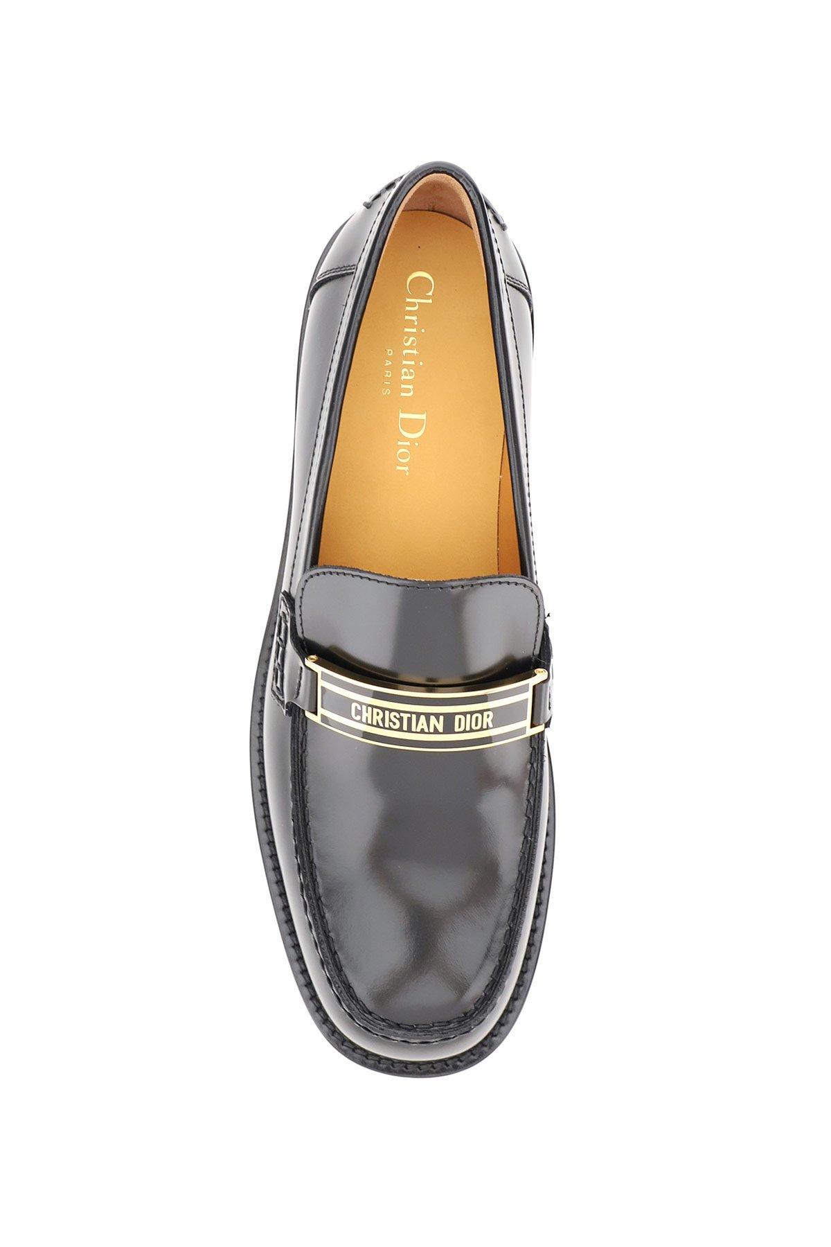 Dior Code Leather Loafers in Black - Lyst
