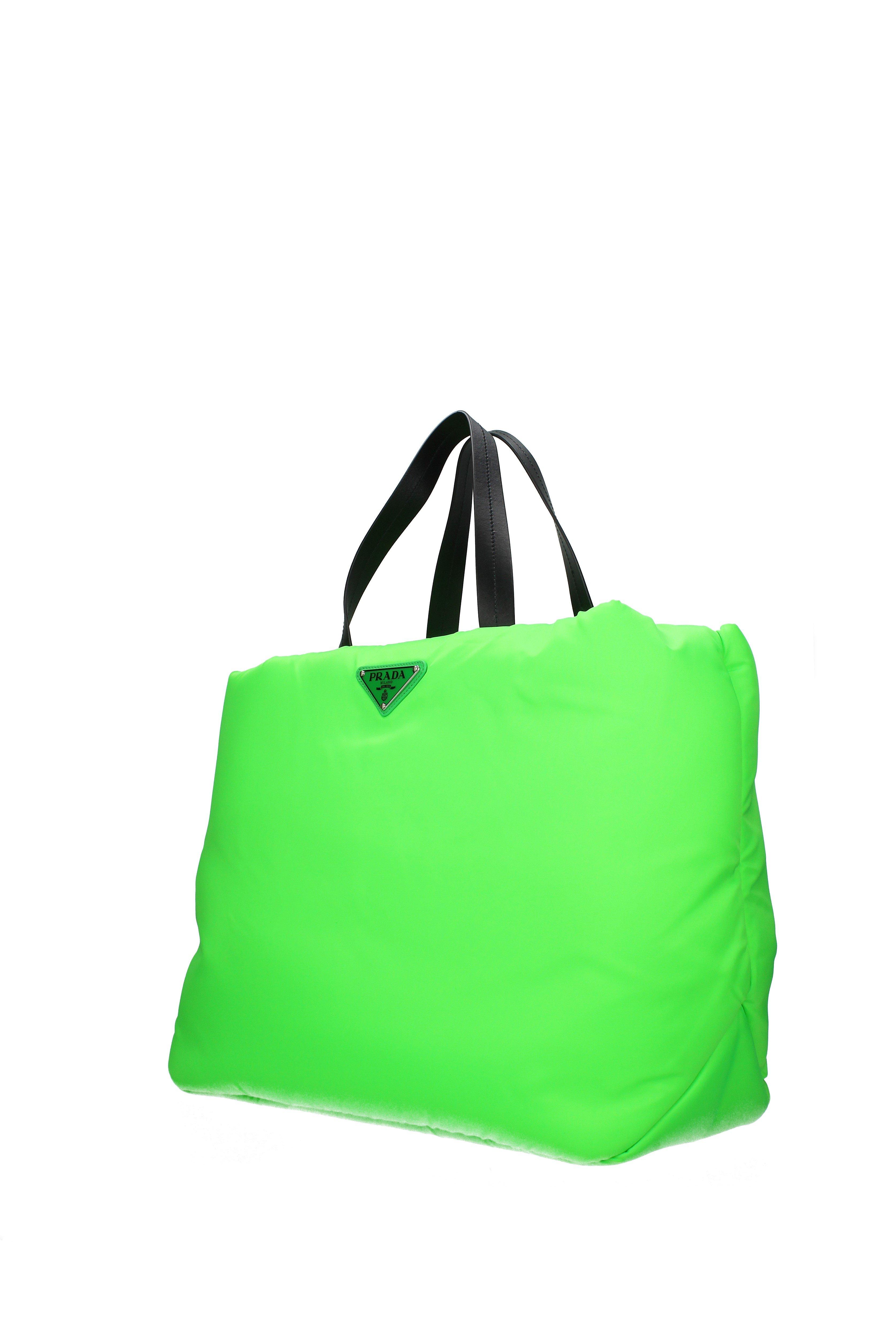 Prada Leather Neon Green Nylon Handbag - Lyst