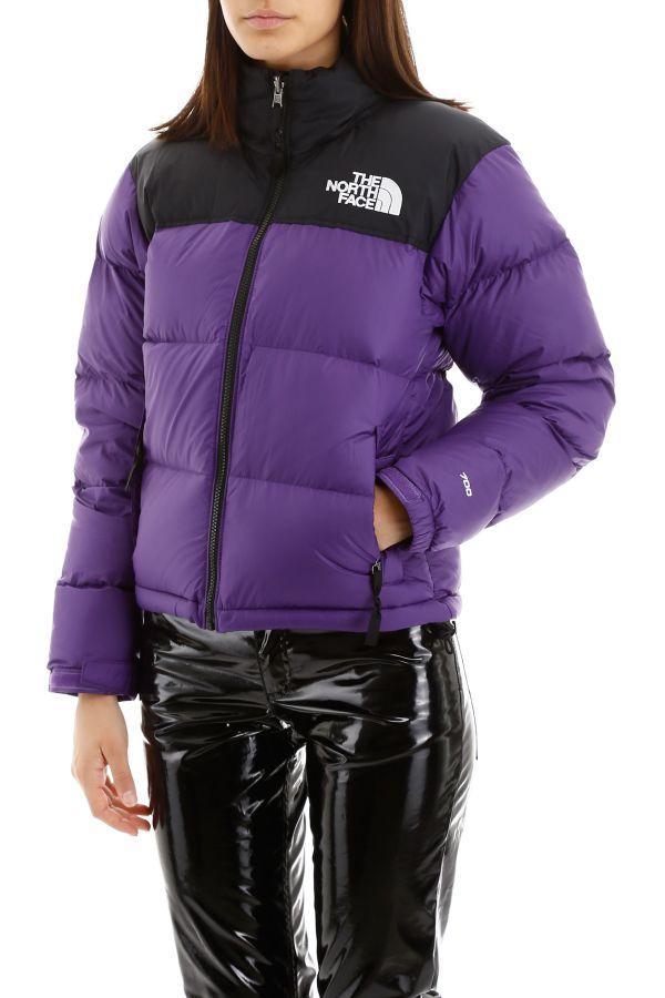 The North Face Goose Cropped Nuptse Jacket in Black,Purple (Purple) - Lyst