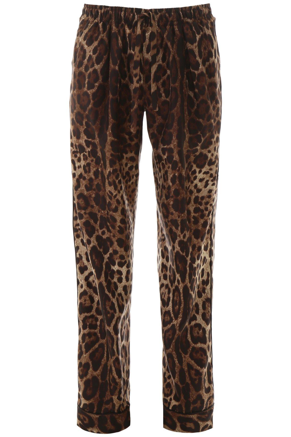 Dolce & Gabbana Silk Leopard Pajama Pants in Brown for Men - Lyst