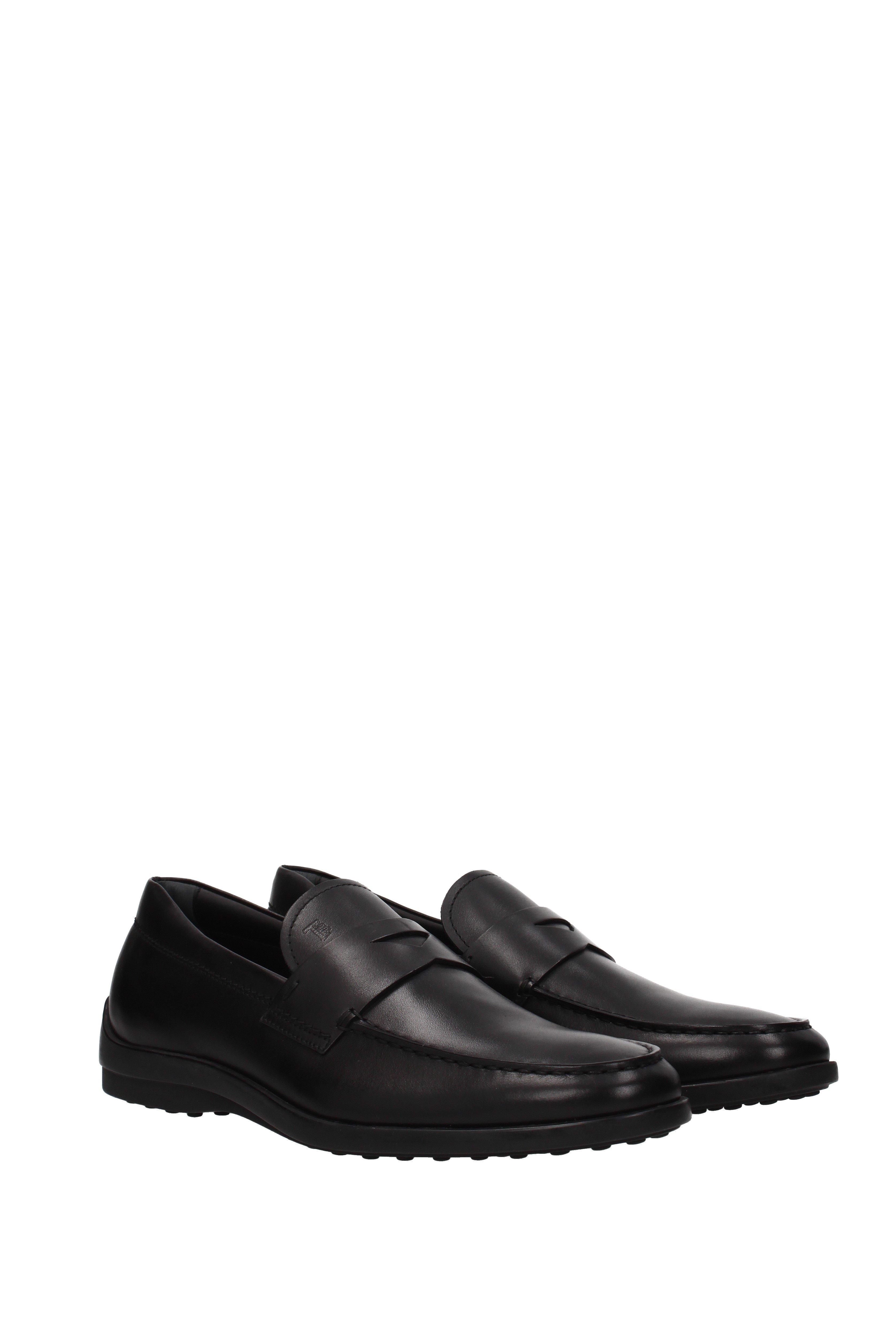 Tod's Leather Loafers Men Black for Men Lyst