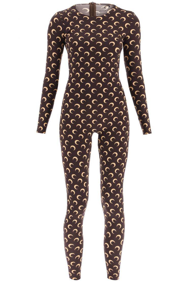 Marine Serre All Over Moon Catsuit in Brown | Lyst Canada