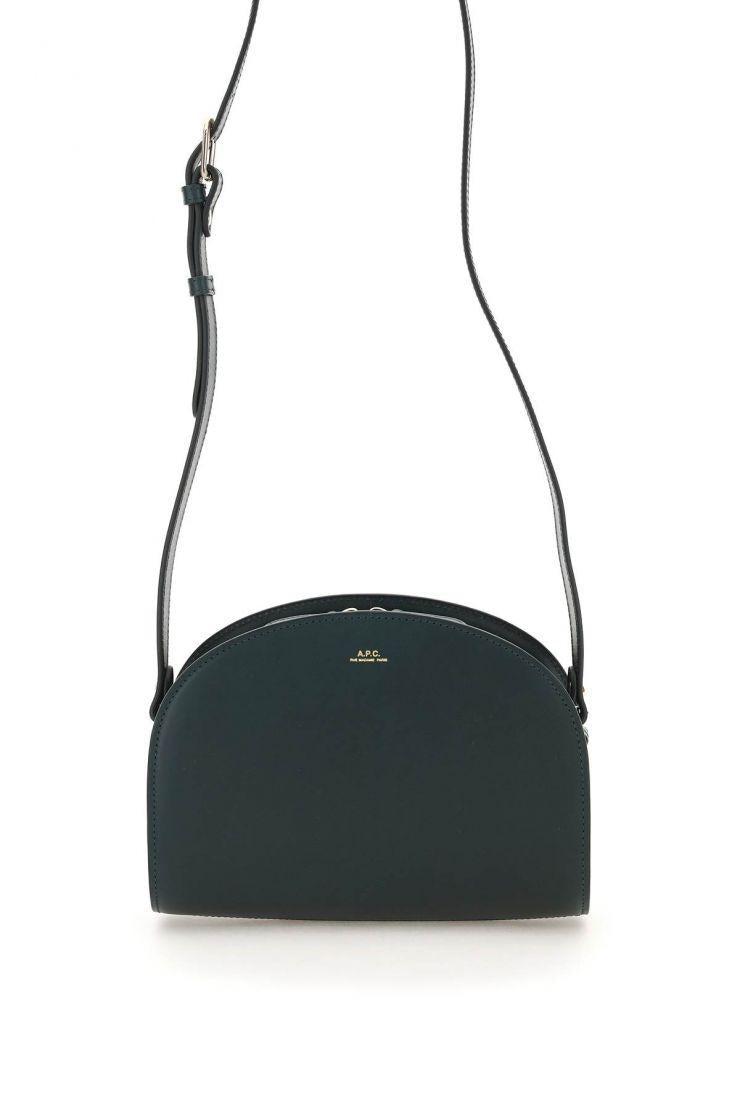 A.P.C. Leather Demi Lune Crossbody Bag in Green Lyst