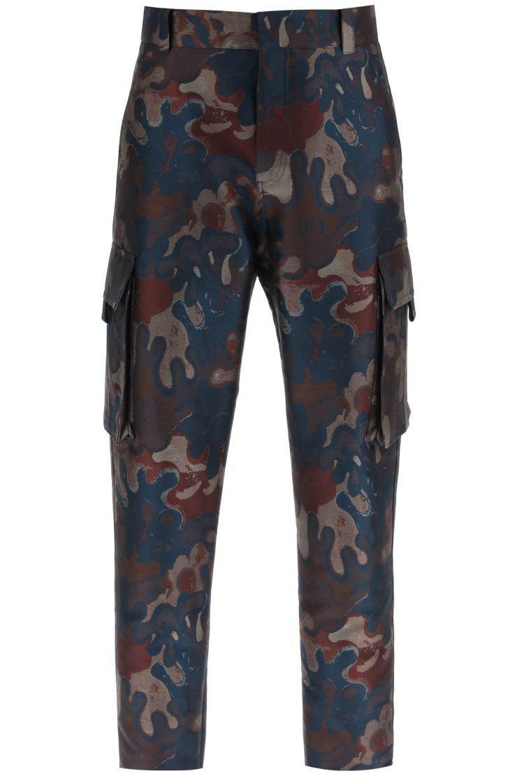 Dior Camouflage Cargo Trousers in Brown/Blue/Red (Blue) for Men 