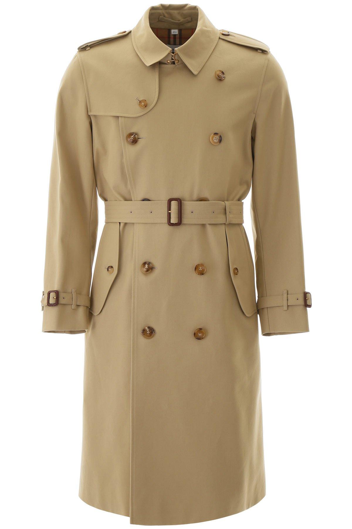 Burberry Cotton Long Kensington Trench Coat in Beige (Natural) for Men